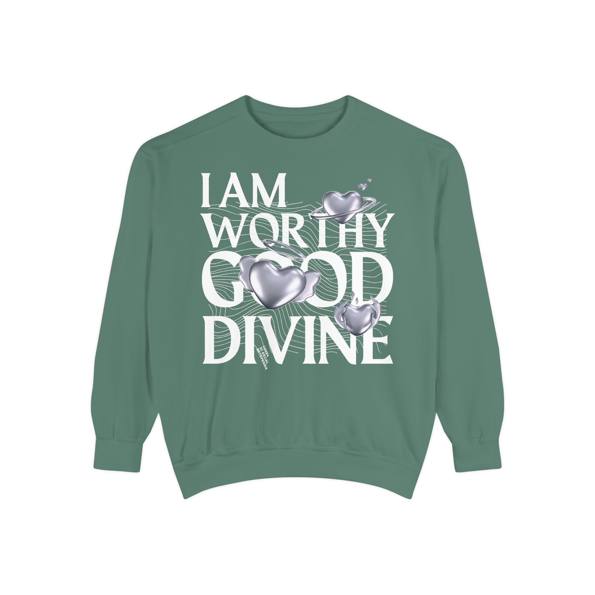 I AM WORTHY GOOD DIVINE Unisex Garment-Dyed Sweatshirt SETEPENRA Sweatshirt.