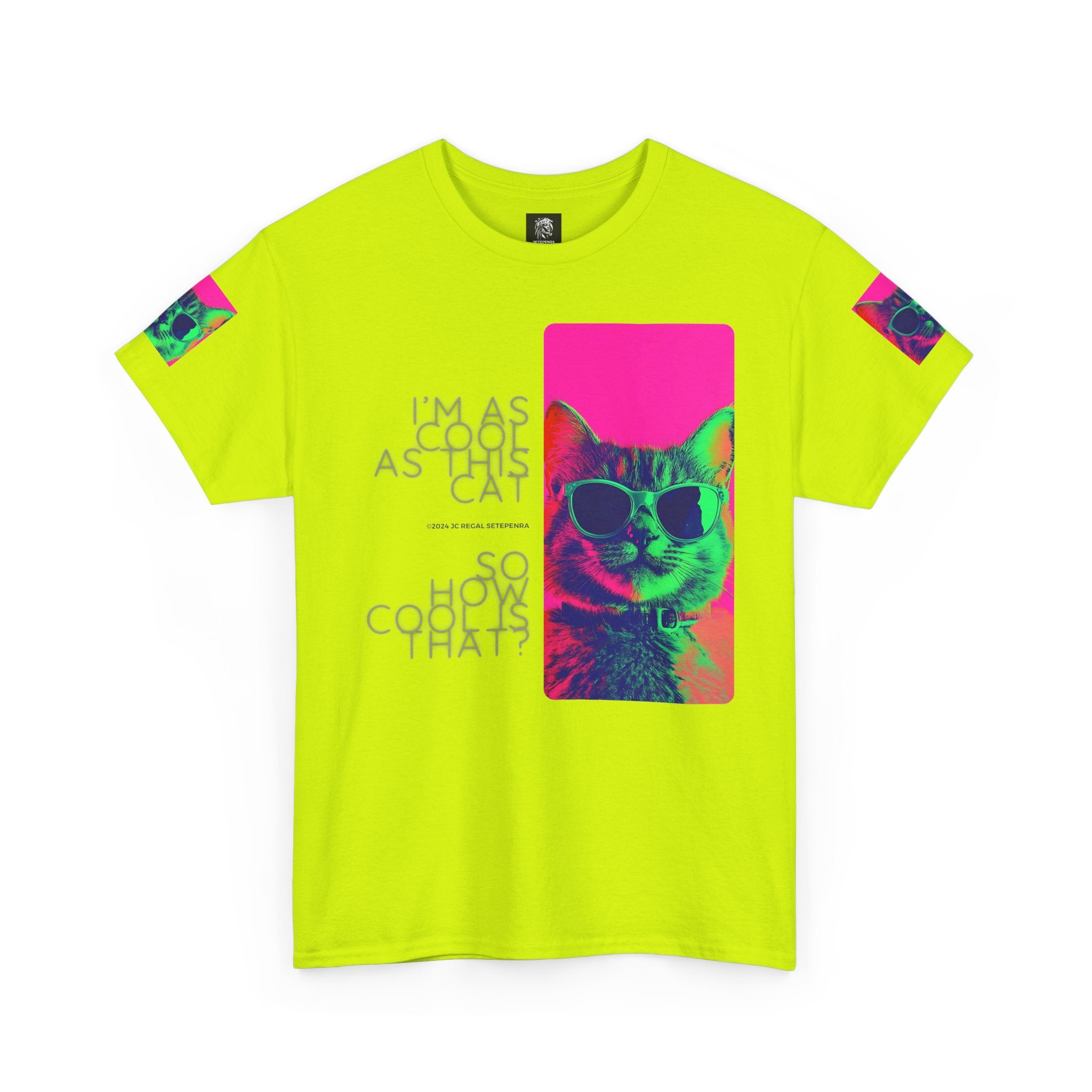 Cool Cat (Whiskers 1) Unisex Heavy Cotton Tee SETEPENRA T-Shirt.