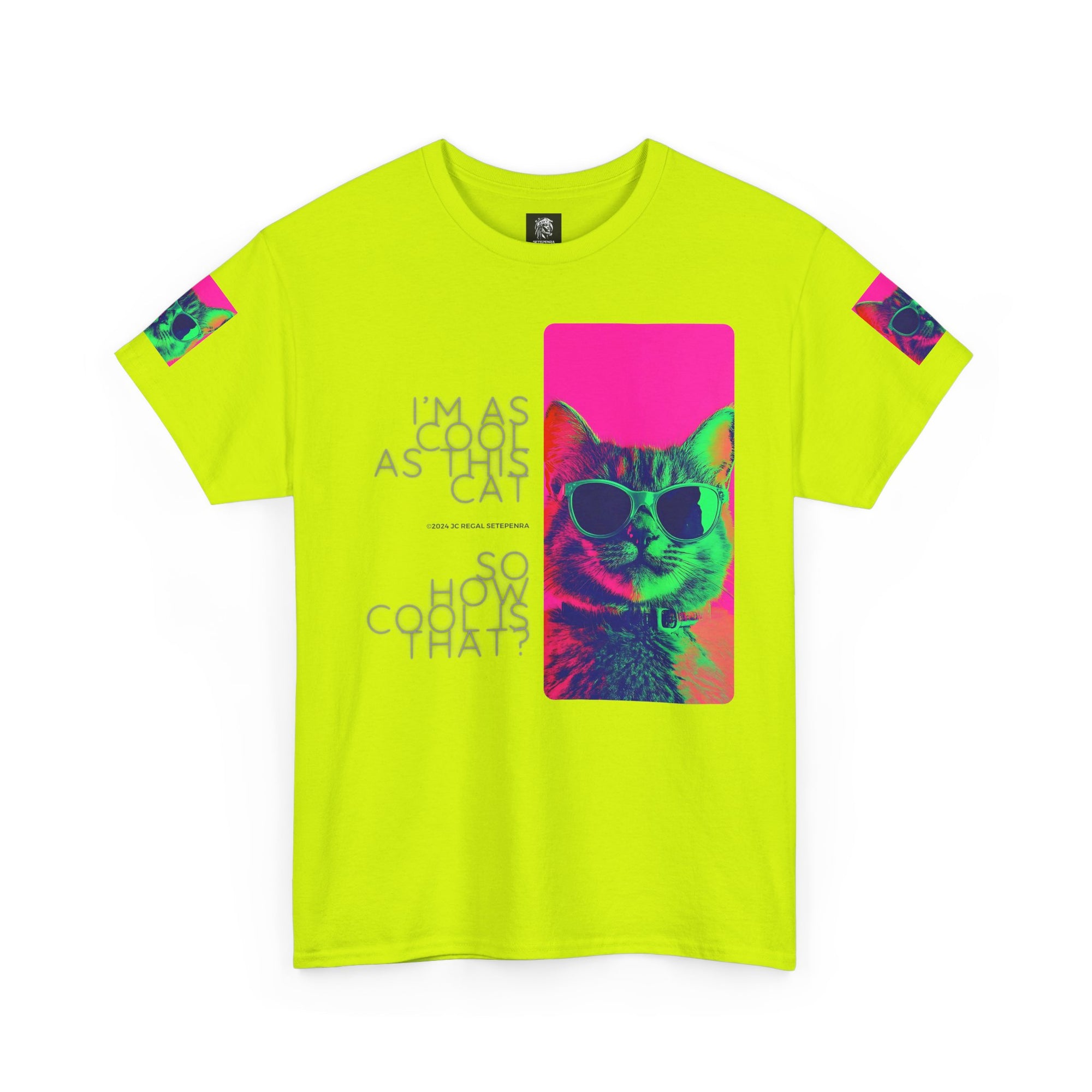 Cool Cat (Whiskers 1) Unisex Heavy Cotton Tee SETEPENRA T-Shirt.