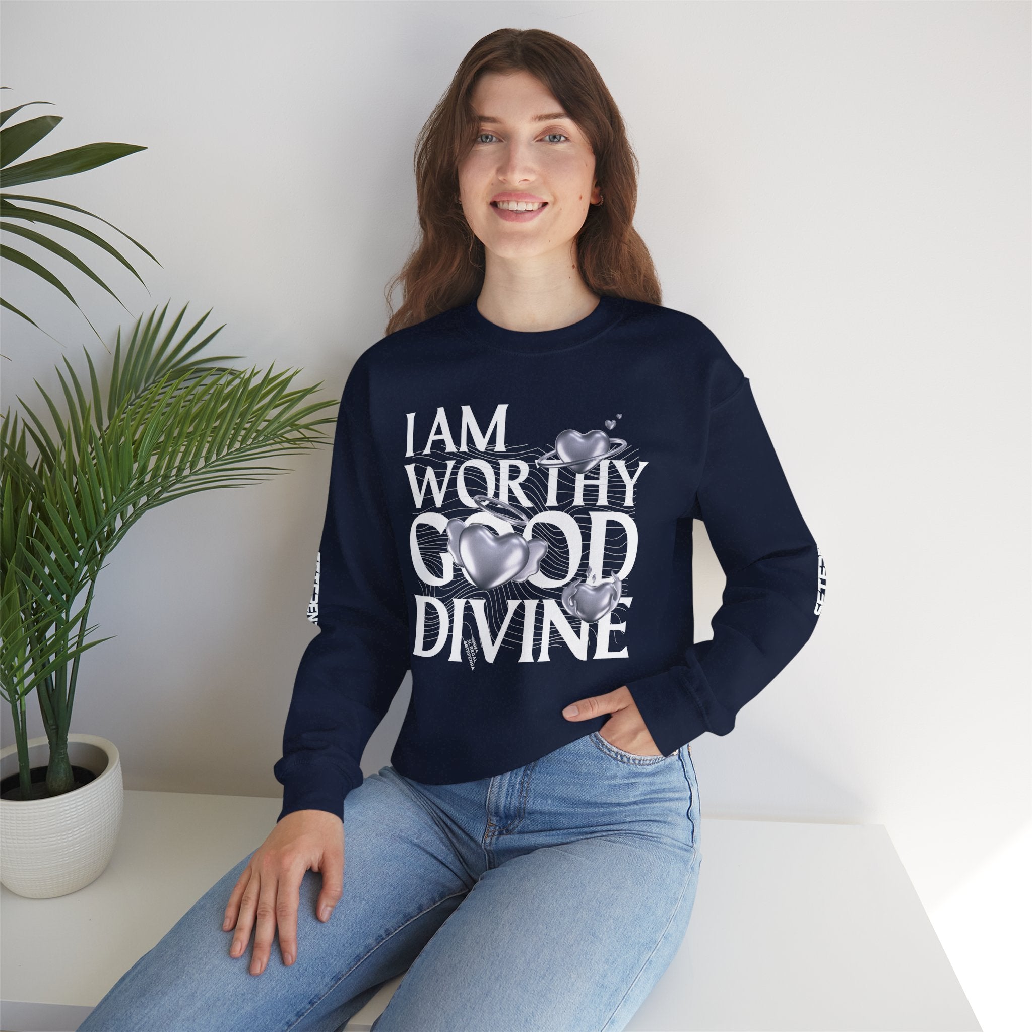 I AM WORTHY GOOD DIVINE Unisex Heavy Blend™ Crewneck Sweatshirt