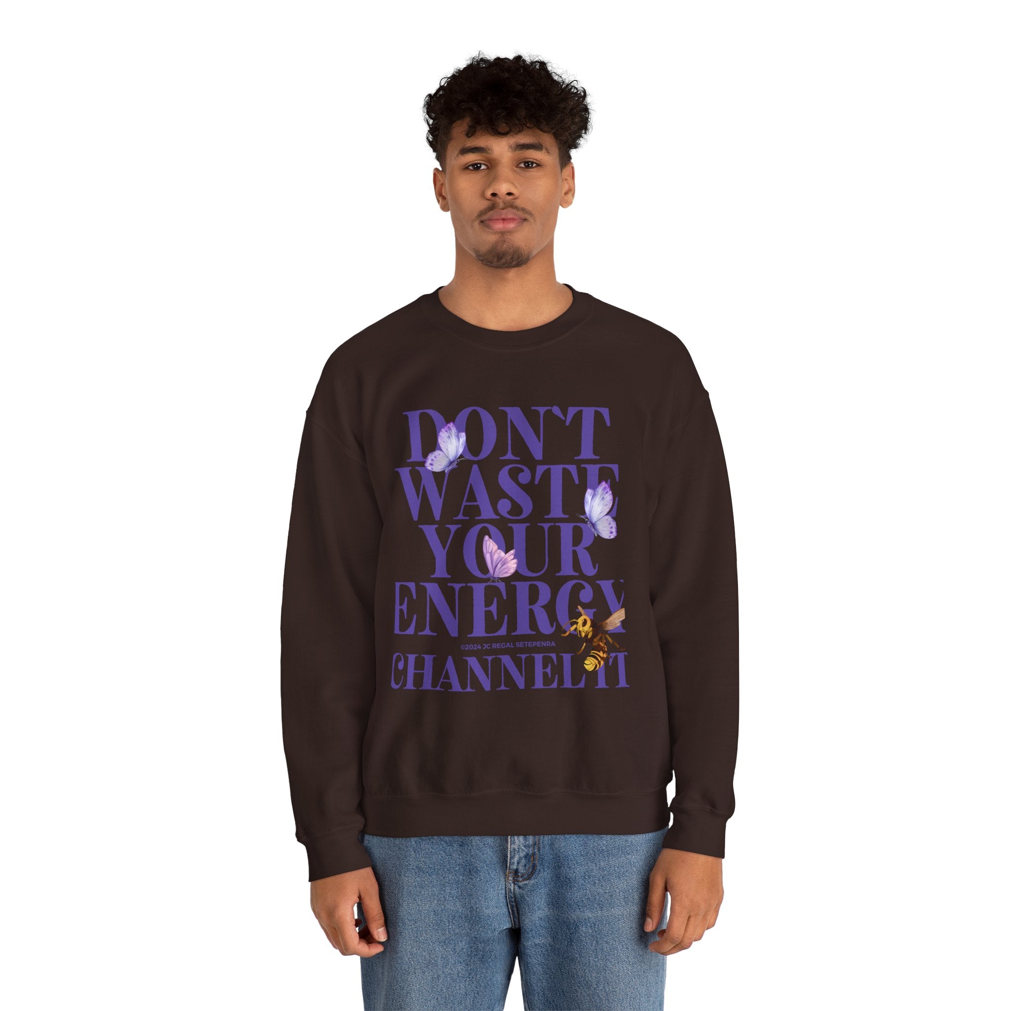 Channel It Unisex Heavy Blend™ Crewneck Sweatshirt (Purple Print)