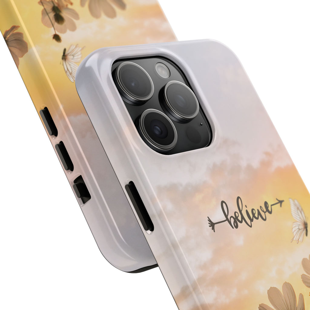 Believe Tough Phone Case (For iPhone, Galaxy & More) - Aesthetic Flower