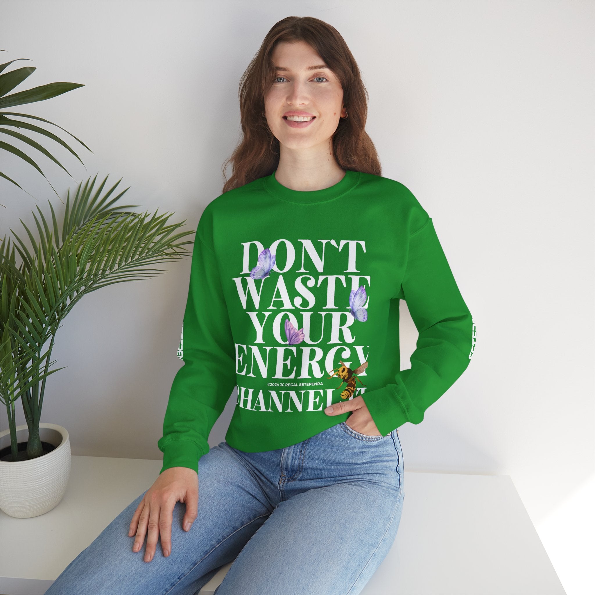 Channel It Unisex Heavy Blend™ Crewneck Sweatshirt (White Print)
