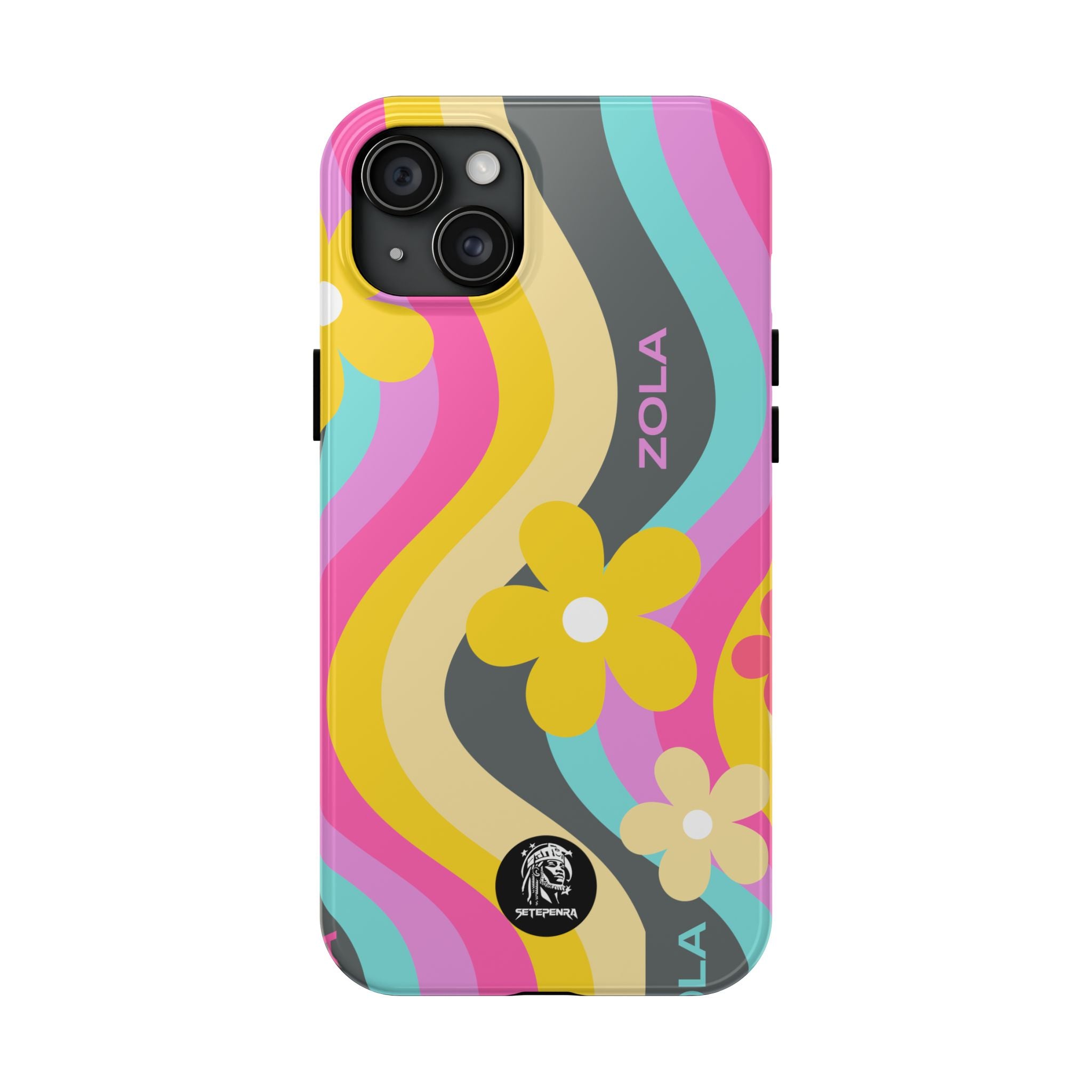 Zola Tough Phone Case (For iPhone, Galaxy & More) - Dark Grey Wave