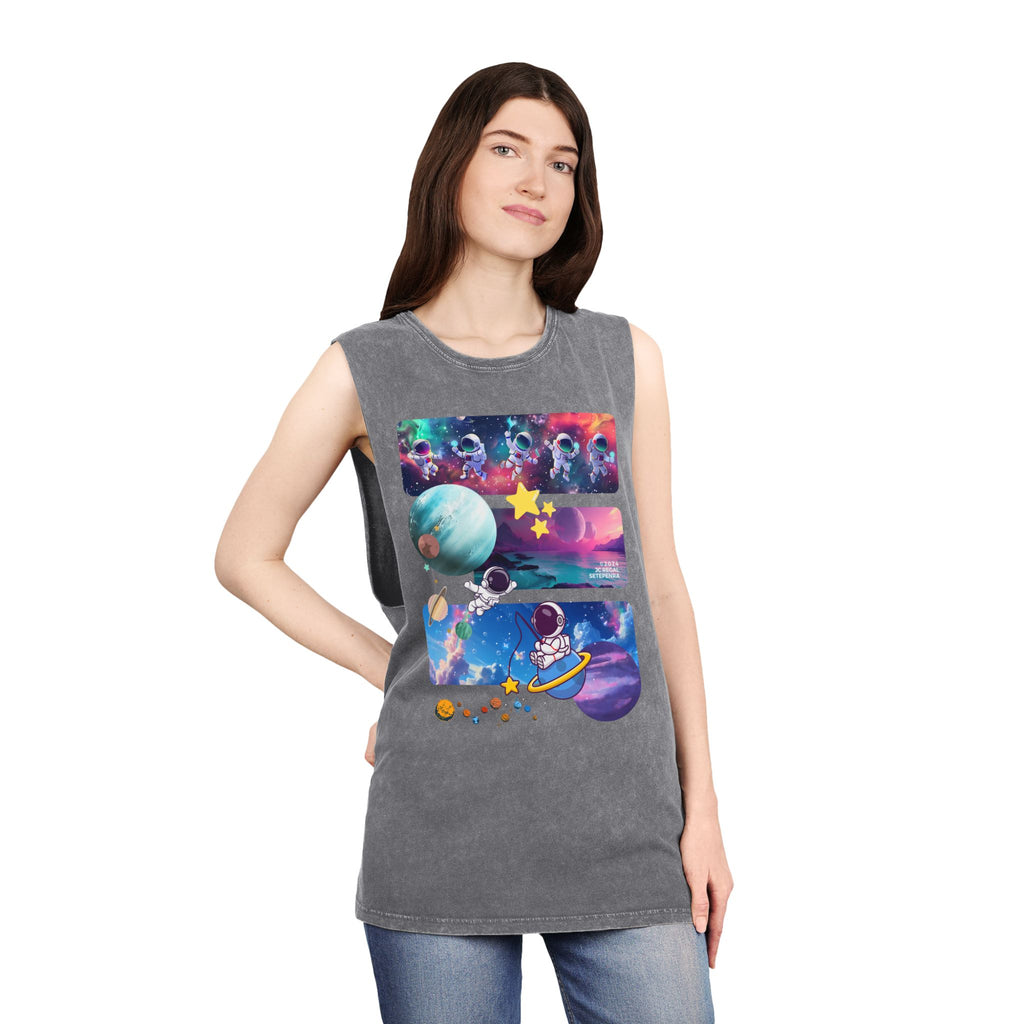 Astro Cosmo Unisex Stonewash Tank Top SETEPENRA Tank Top.