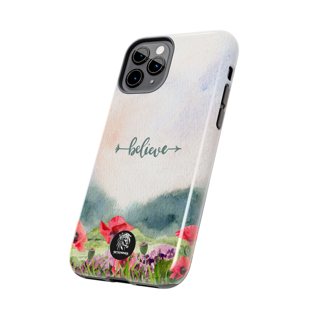 Believe Tough Phone Case (For iPhone, Galaxy & More) - Watercolor Flower