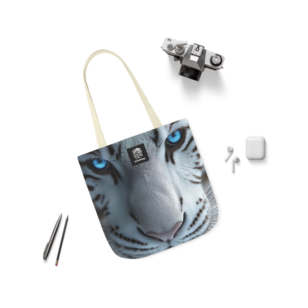 Primal Power Canvas Tote Bag, 5-Color Straps - White Tiger (2nd Edition) SETEPENRA Accessories.