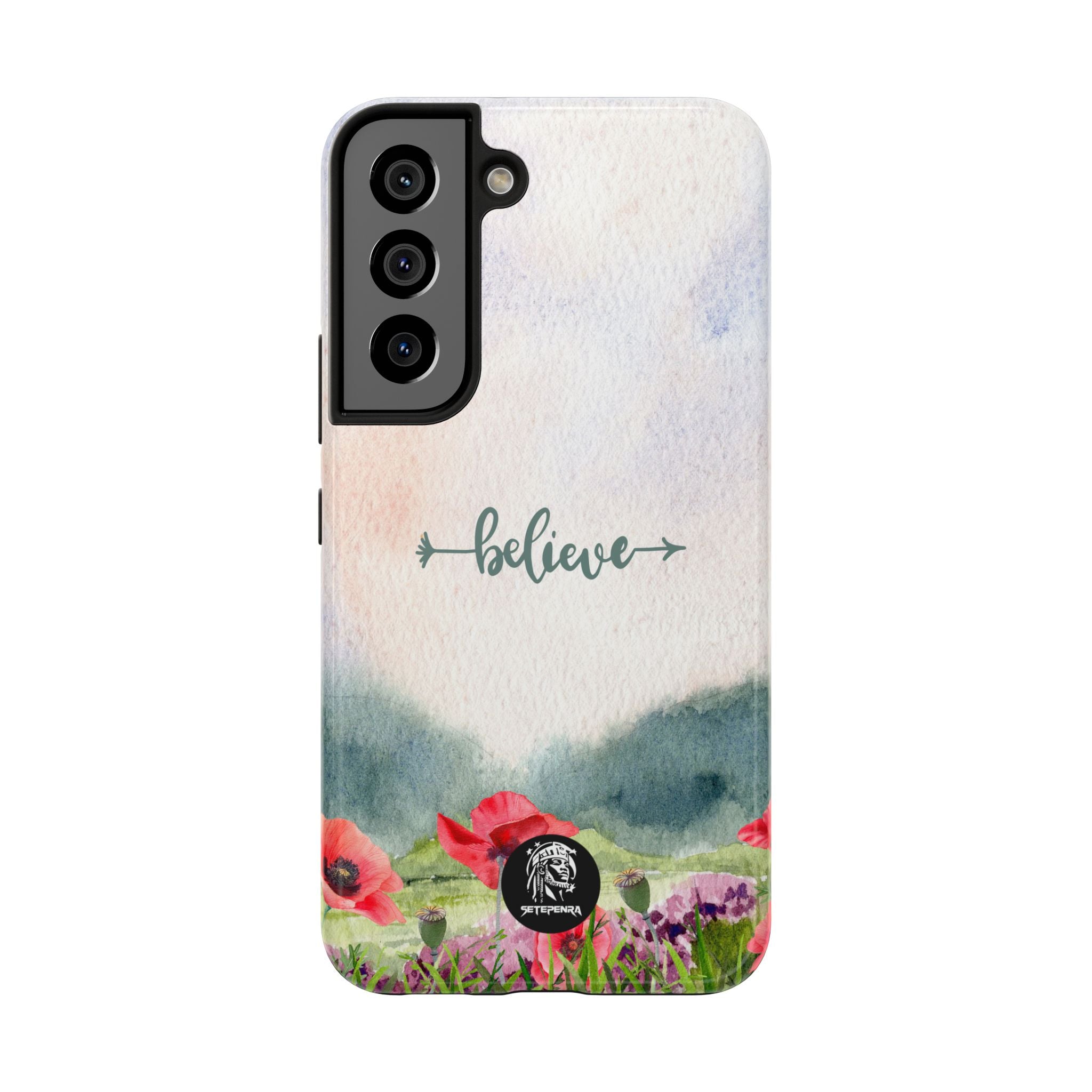 Believe Tough Phone Case (For iPhone, Galaxy & More) - Watercolor Flower