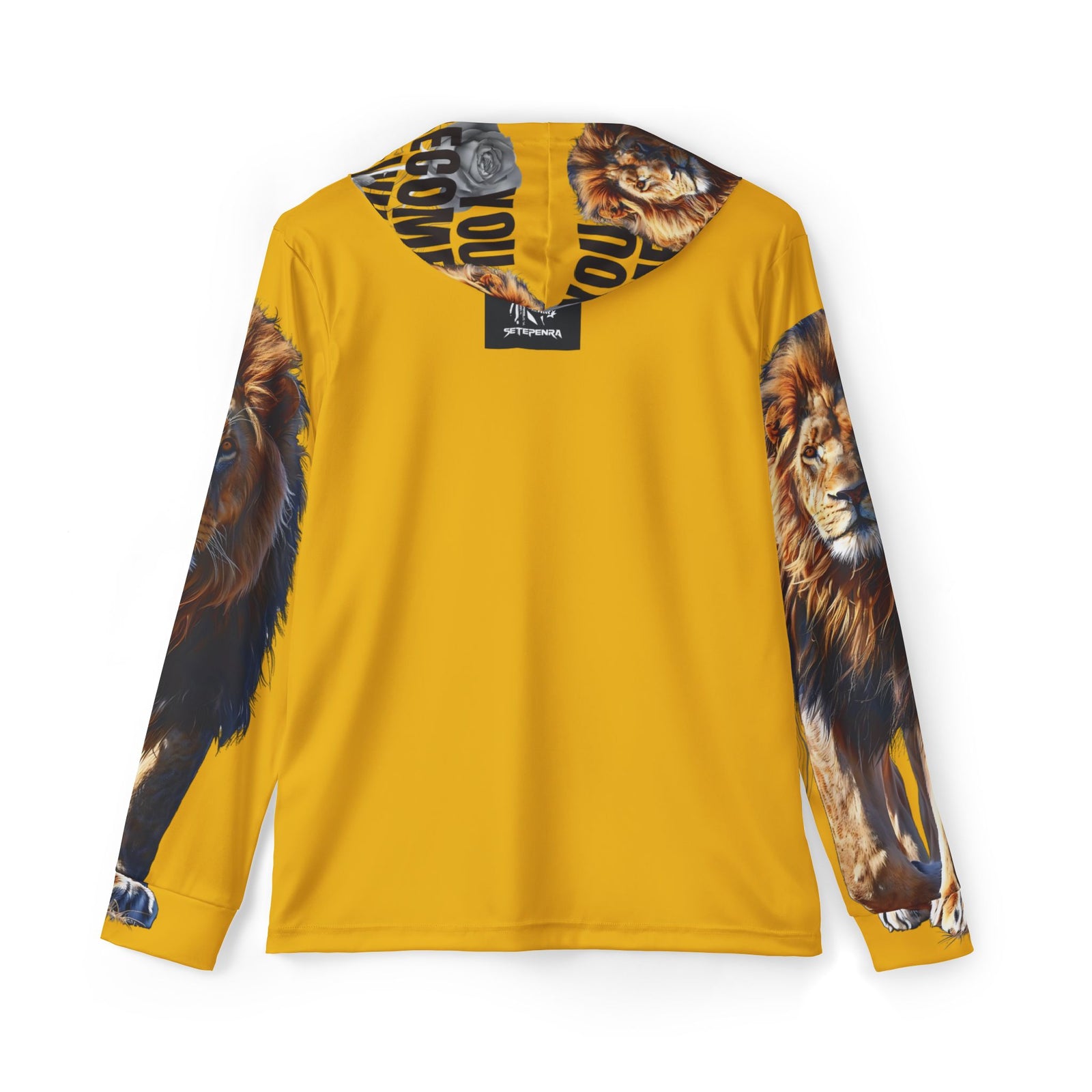 You Become What You Believe Men's Sports Warmup Hoodie (Gold) SETEPENRA All Over Prints.
