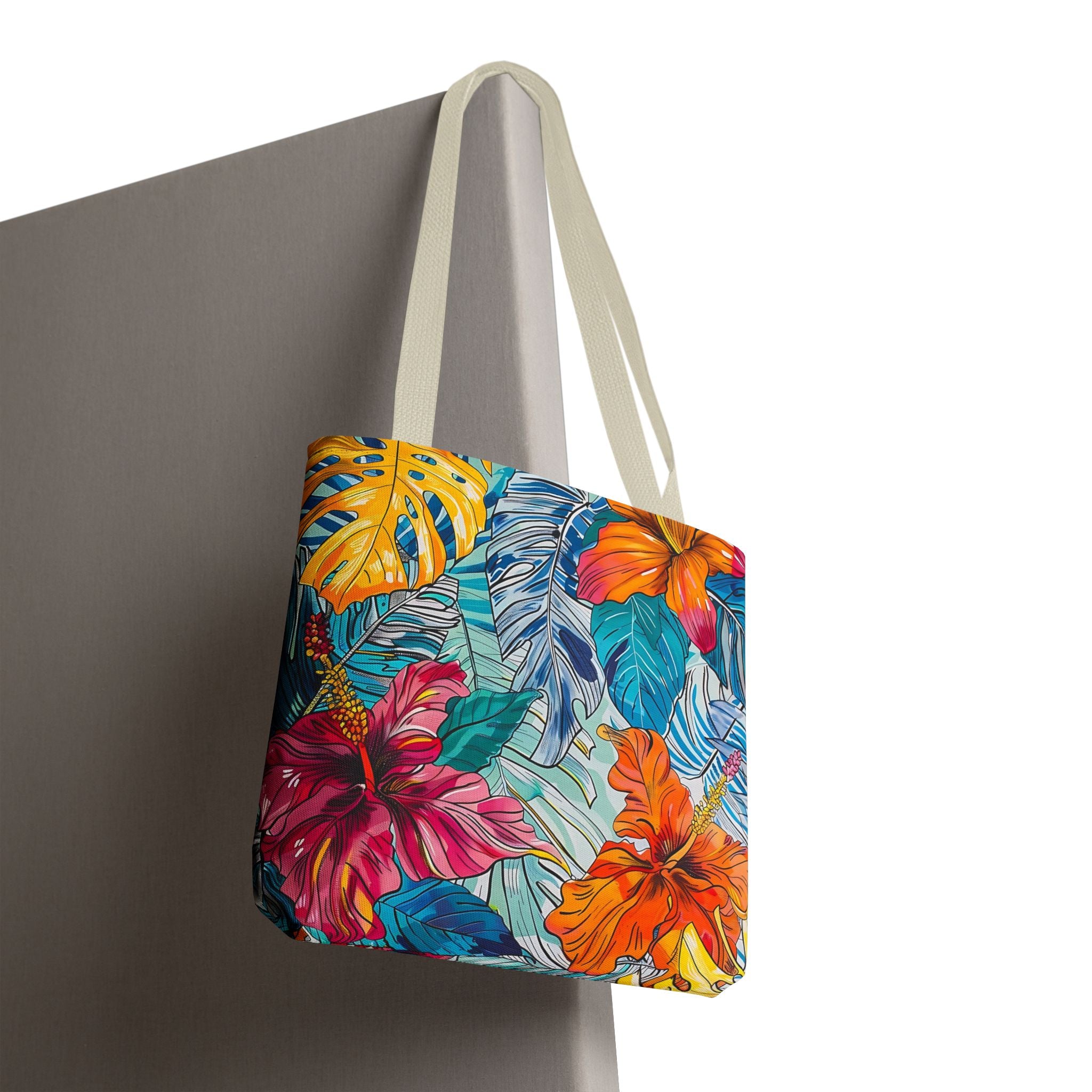 Monstera Hibiscus Tote Bag