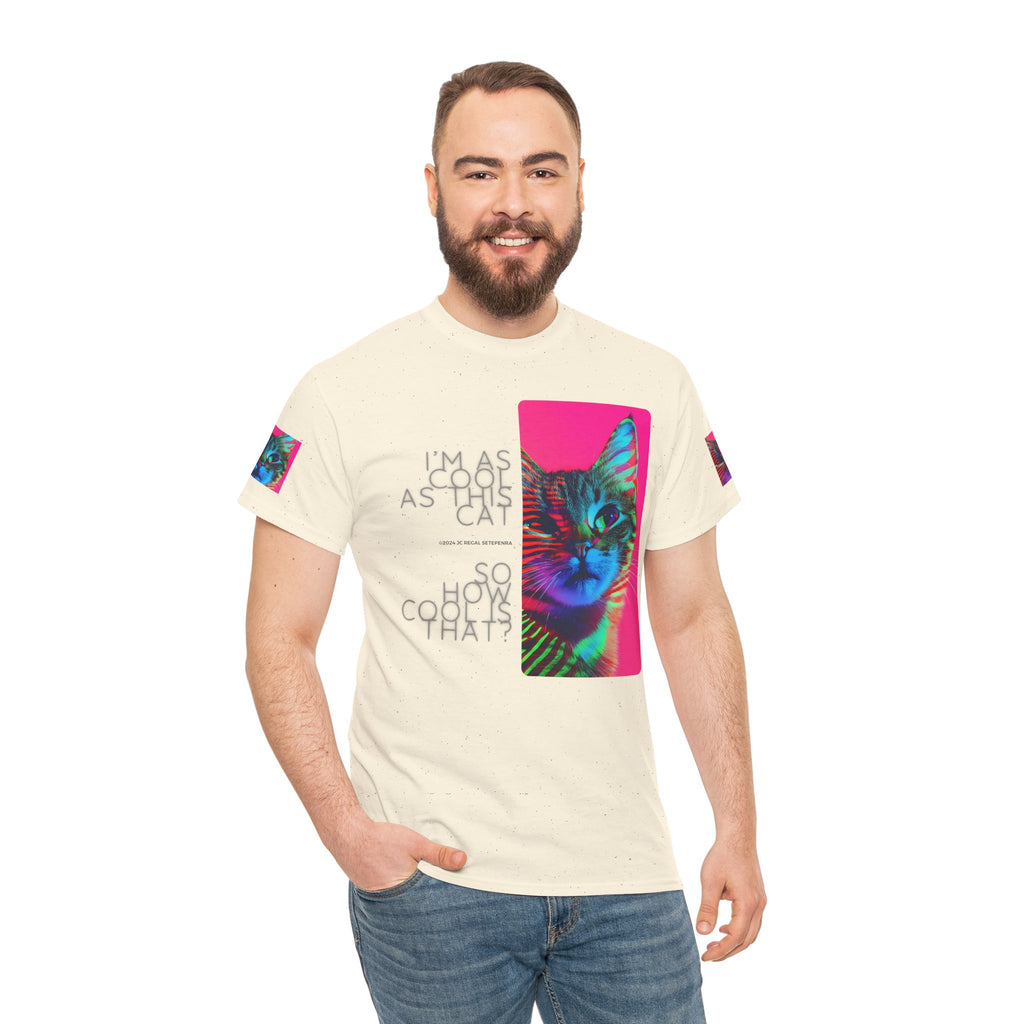 Cool Cat (Whiskers 2) Unisex Heavy Cotton Tee SETEPENRA T-Shirt.