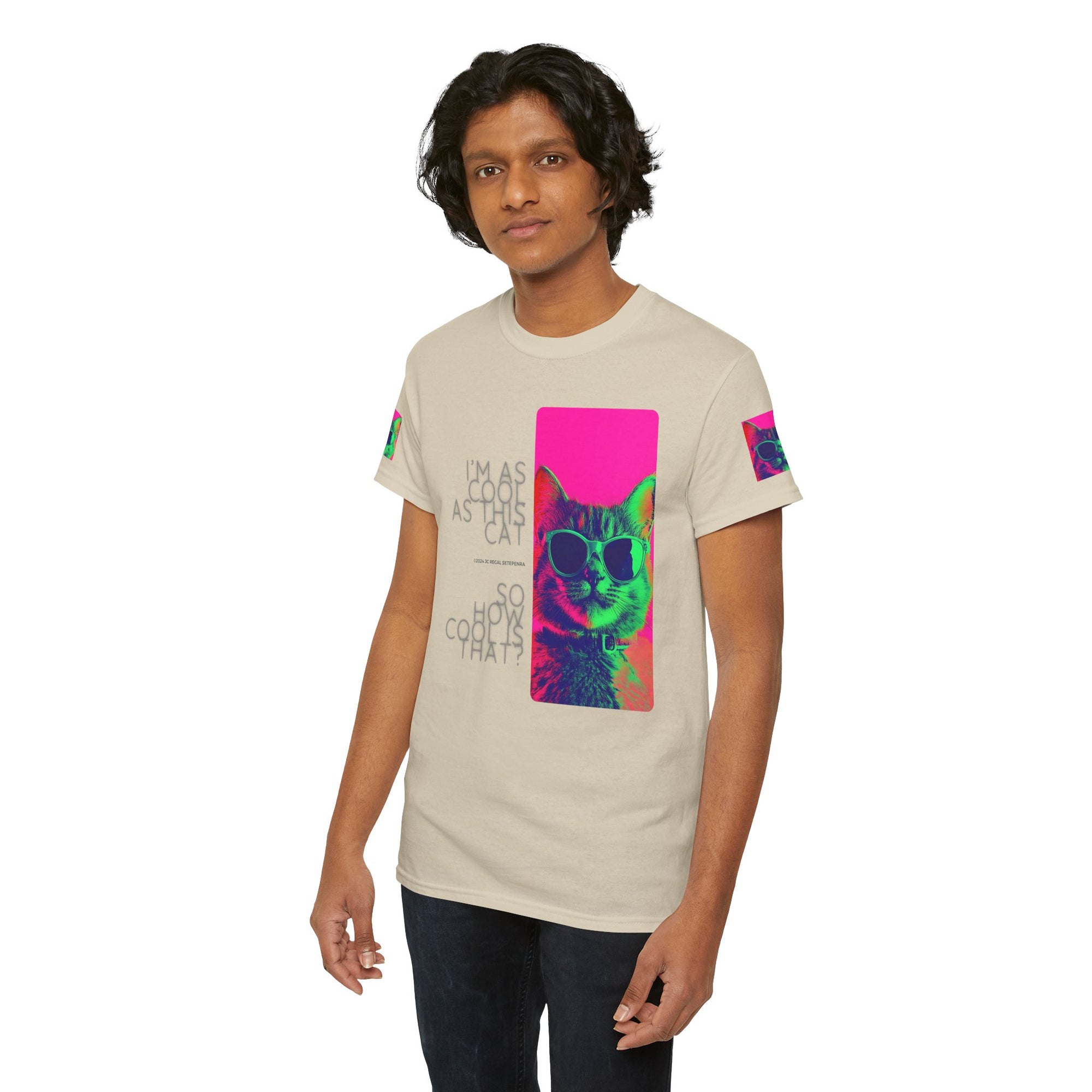 Cool Cat (Whiskers 1) Unisex Heavy Cotton Tee