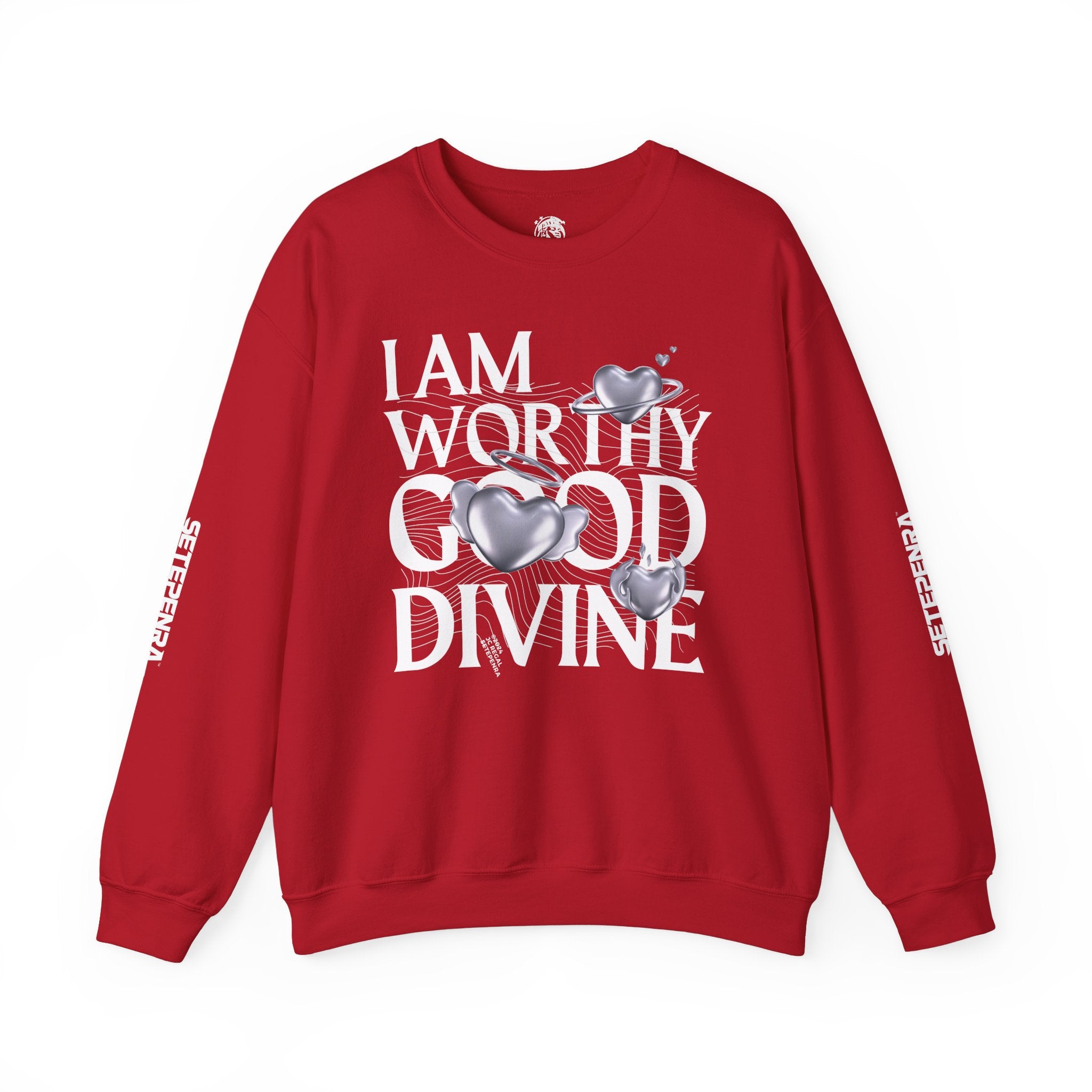 I AM WORTHY GOOD DIVINE Unisex Heavy Blend™ Crewneck Sweatshirt SETEPENRA Sweatshirt.