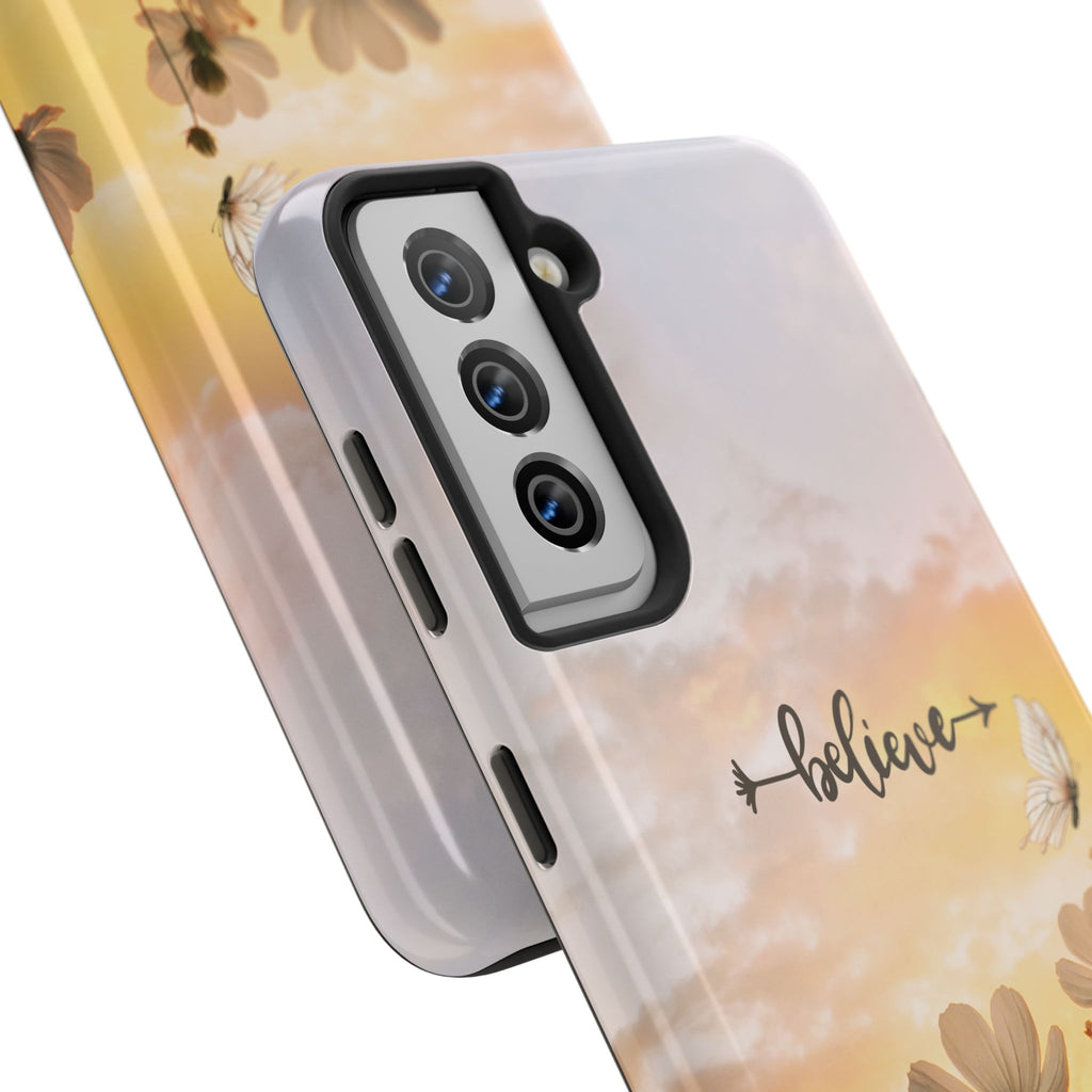 Believe Tough Phone Case (For iPhone, Galaxy & More) - Aesthetic Flower