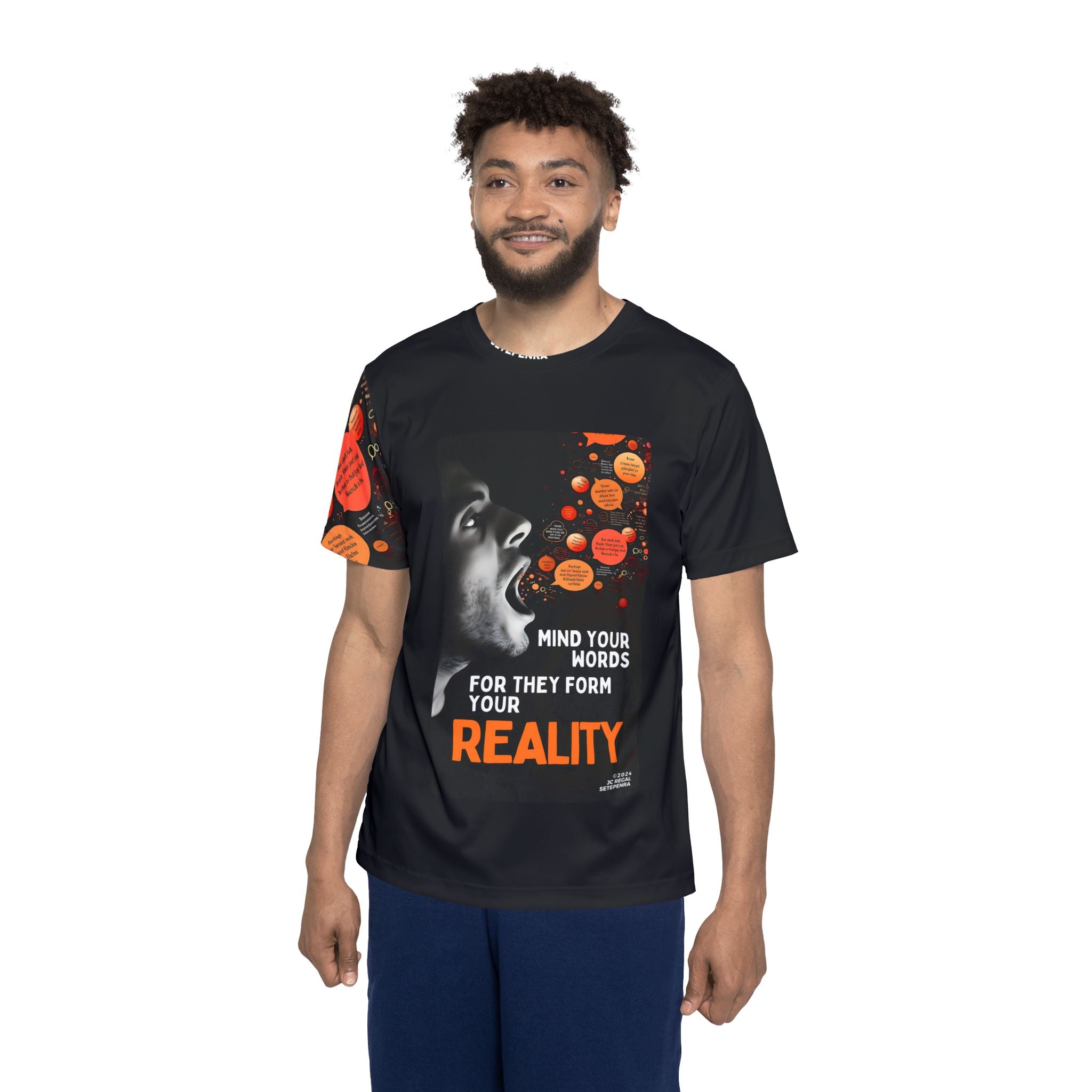 Mind Your Words Men's Sports Jersey (Black) SETEPENRA All Over Prints.