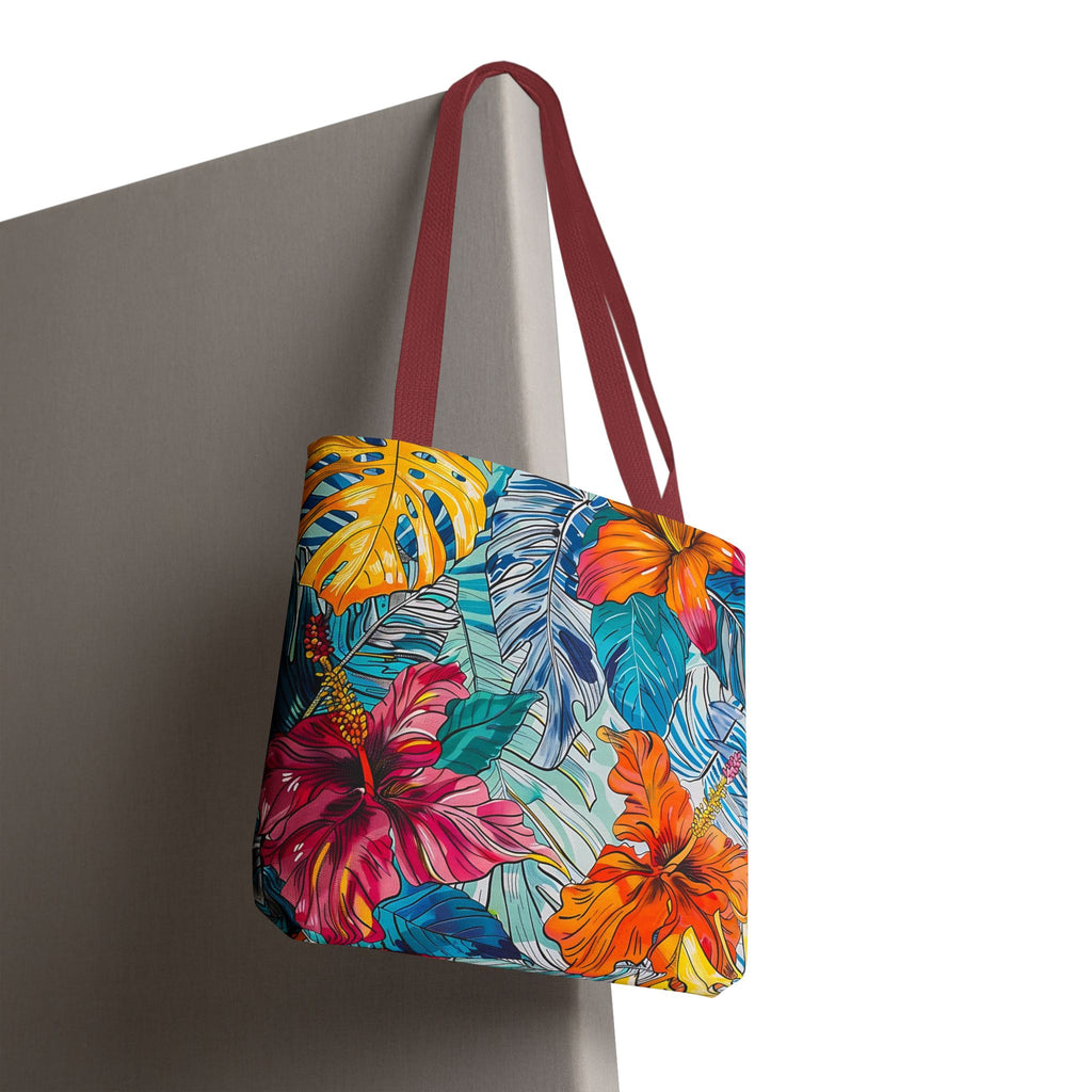 Monstera Hibiscus Tote Bag