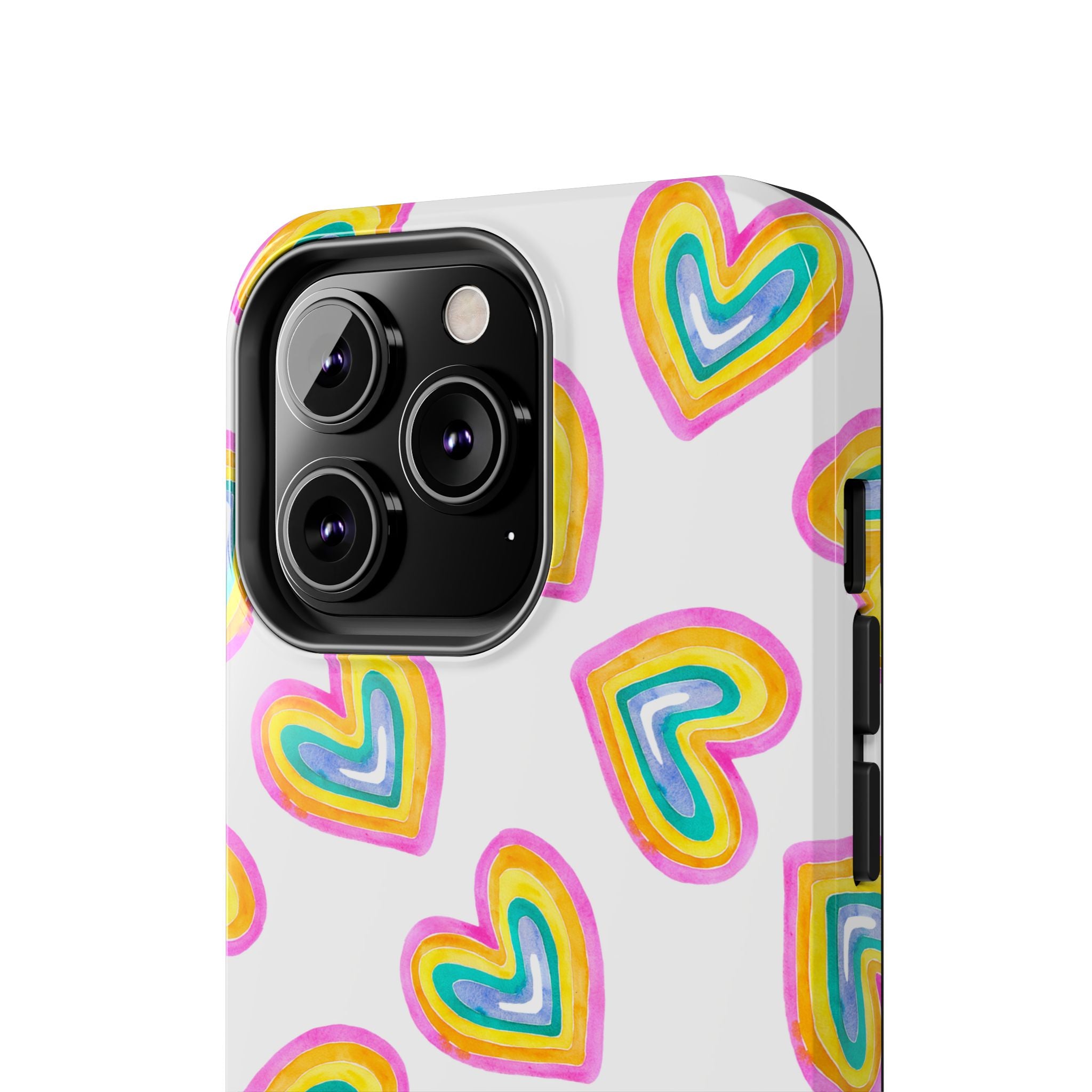 Rainbow Heart Tough Phone Case — Durable Cute Protective Phone Cover