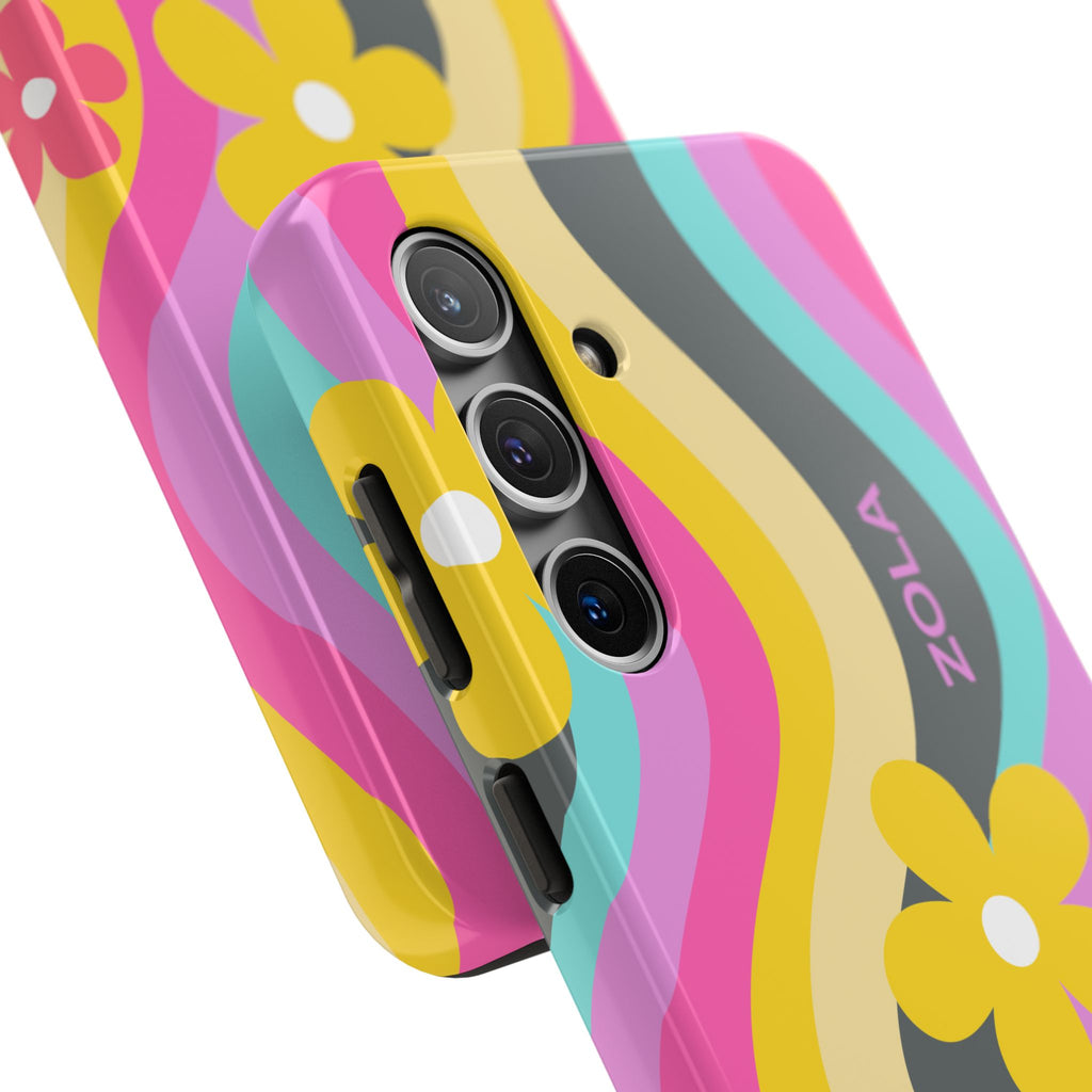 Zola Tough Phone Case (For iPhone, Galaxy & More) - Dark Grey Wave
