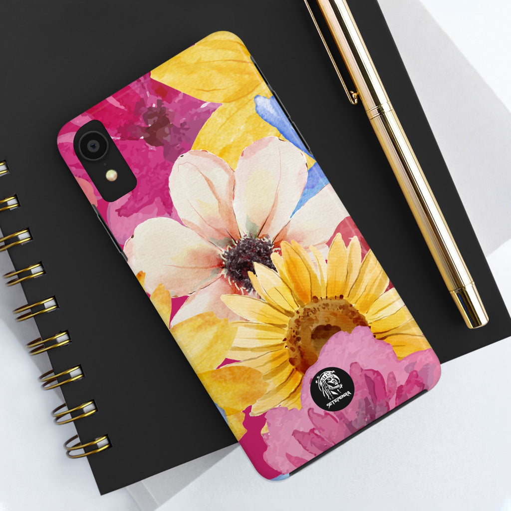 Watercolor Flowers Tough Phone Case (For iPhone, Galaxy & More)