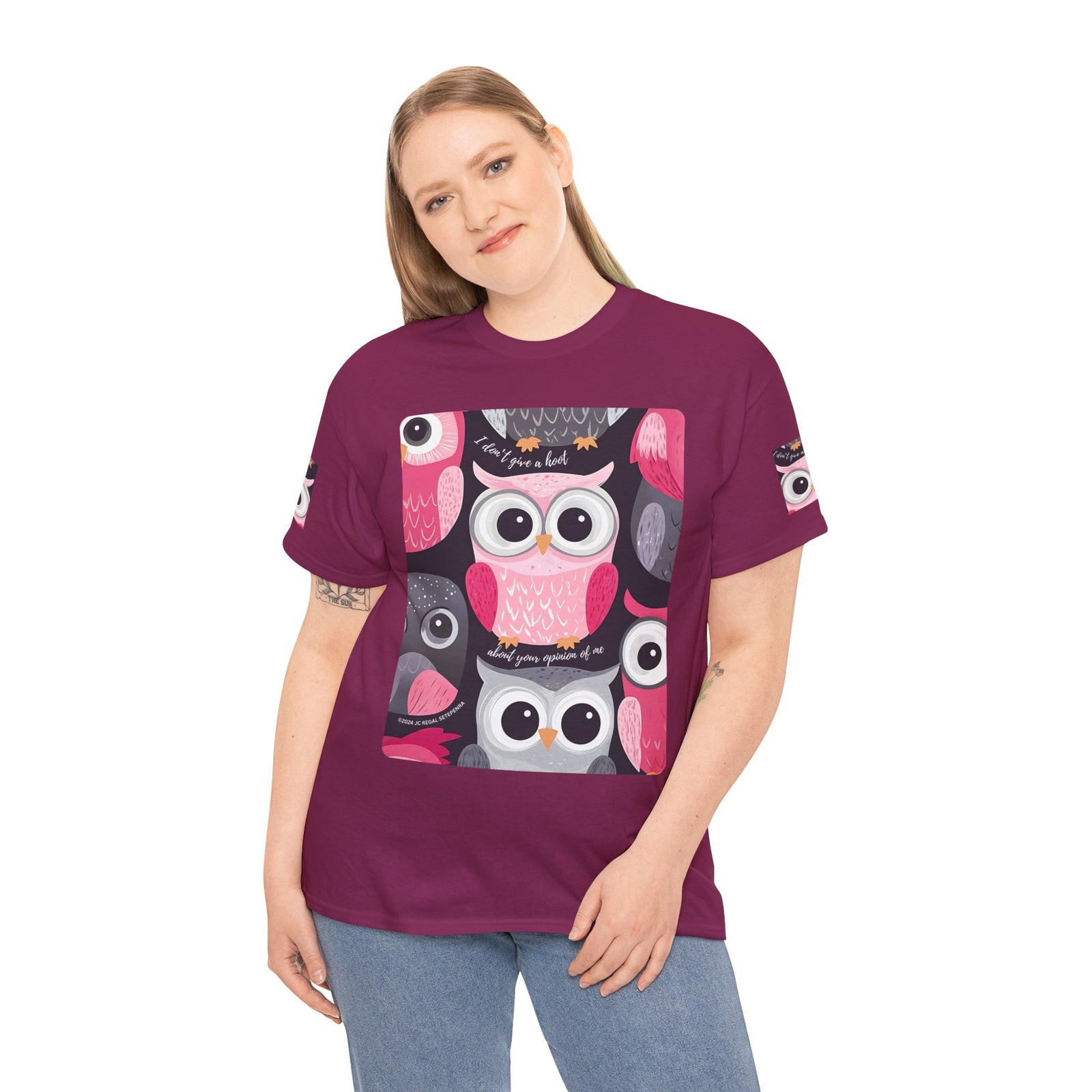 Don't Give A Hoot Unisex Heavy Cotton Tee SETEPENRA T-Shirt.