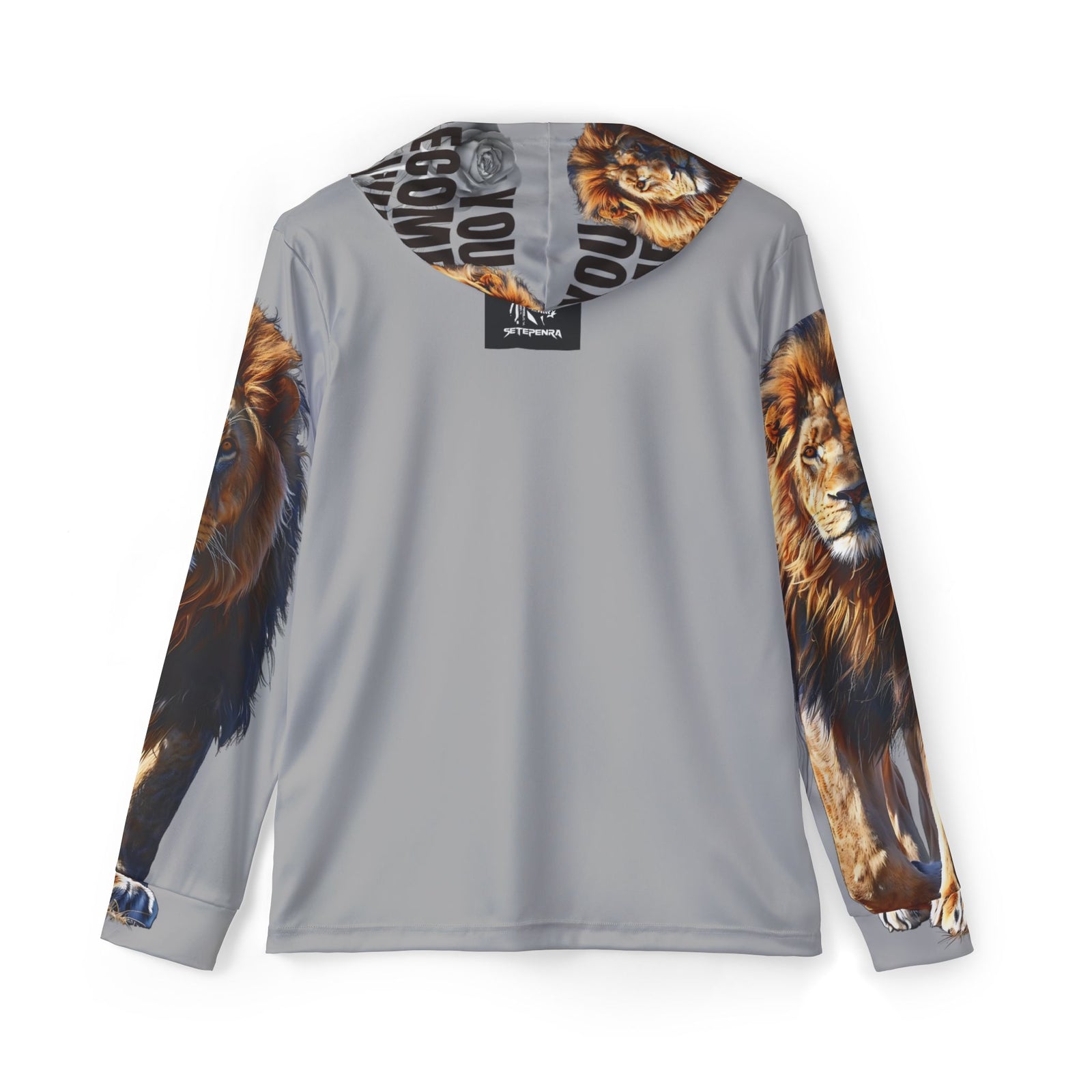 You Become What You Believe Men's Sports Warmup Hoodie (Light Grey) SETEPENRA All Over Prints.