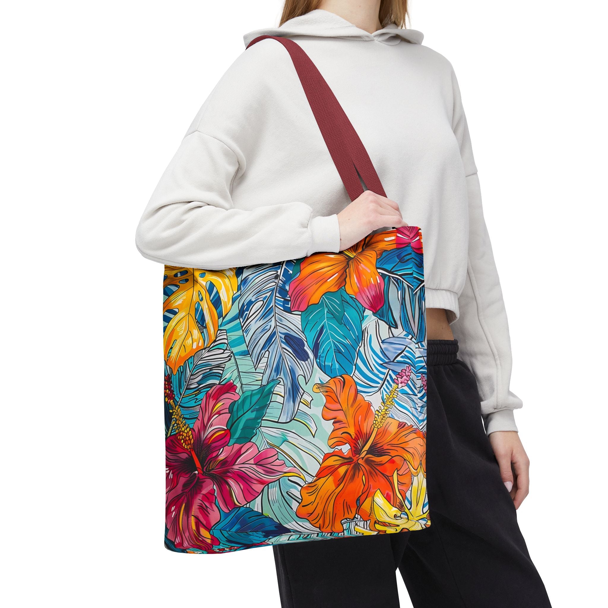 Monstera Hibiscus Tote Bag