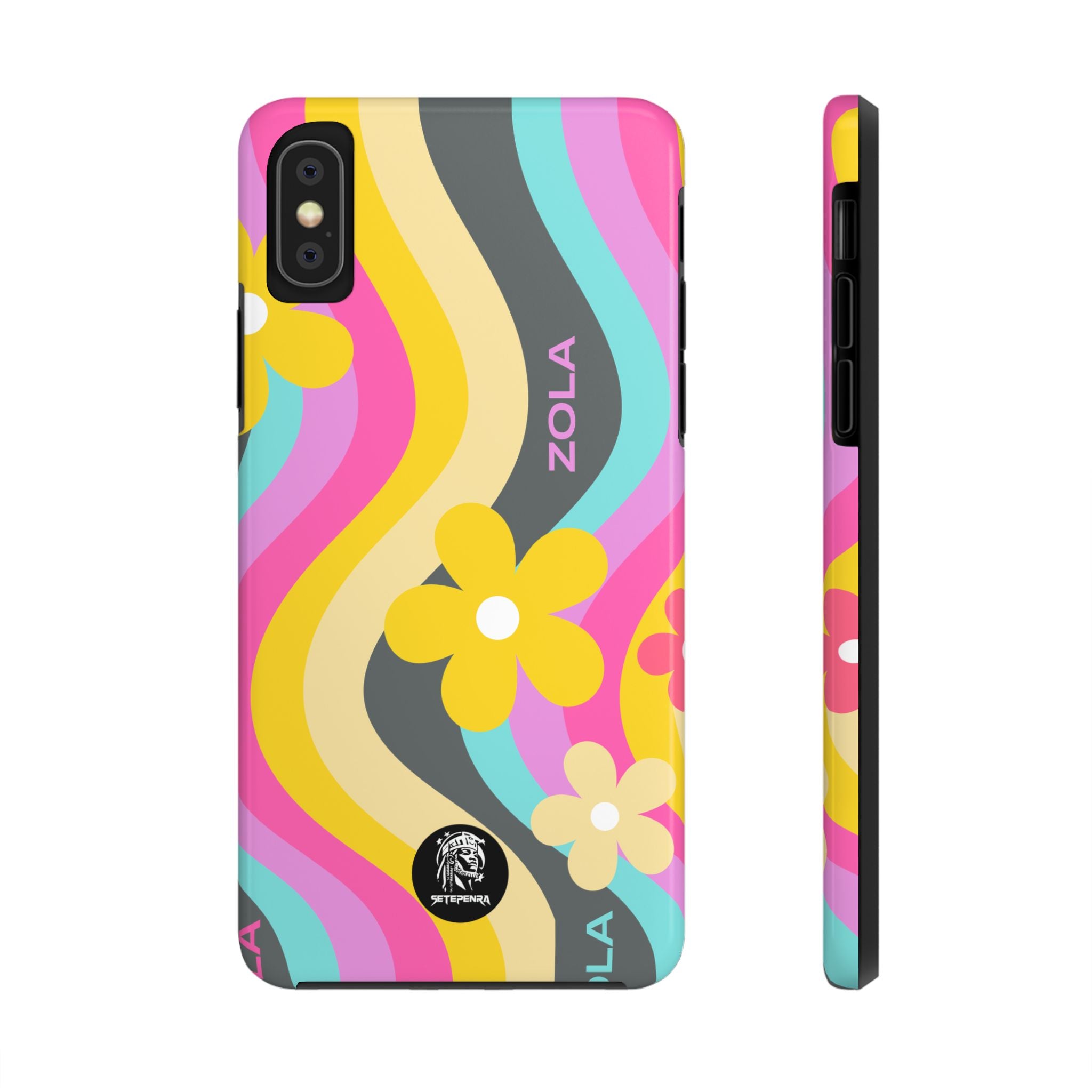 Zola Tough Phone Case (For iPhone, Galaxy & More) - Dark Grey Wave SETEPENRA Phone Case.