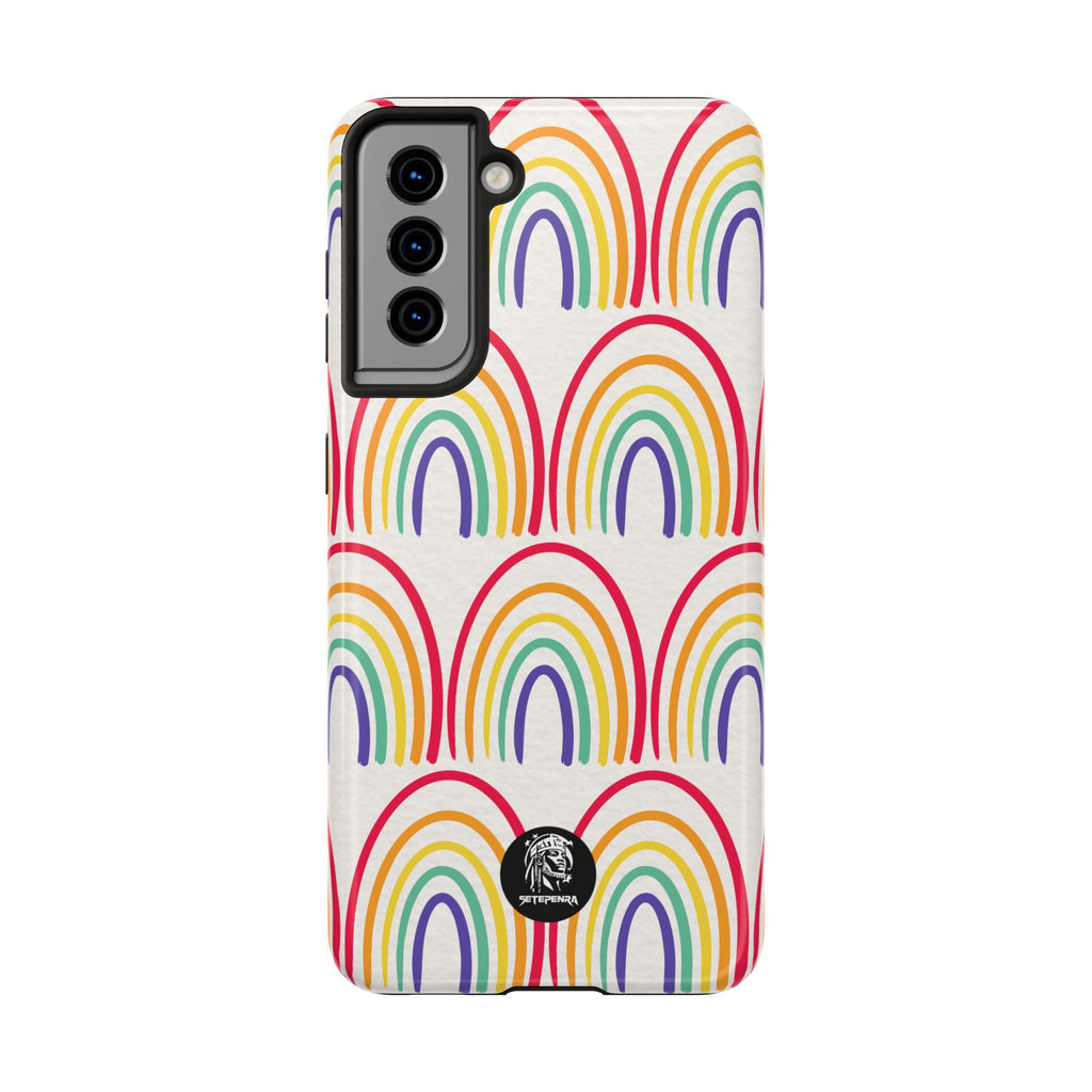 Retro Rainbow Tough Phone Case (For iPhone, Galaxy & More)