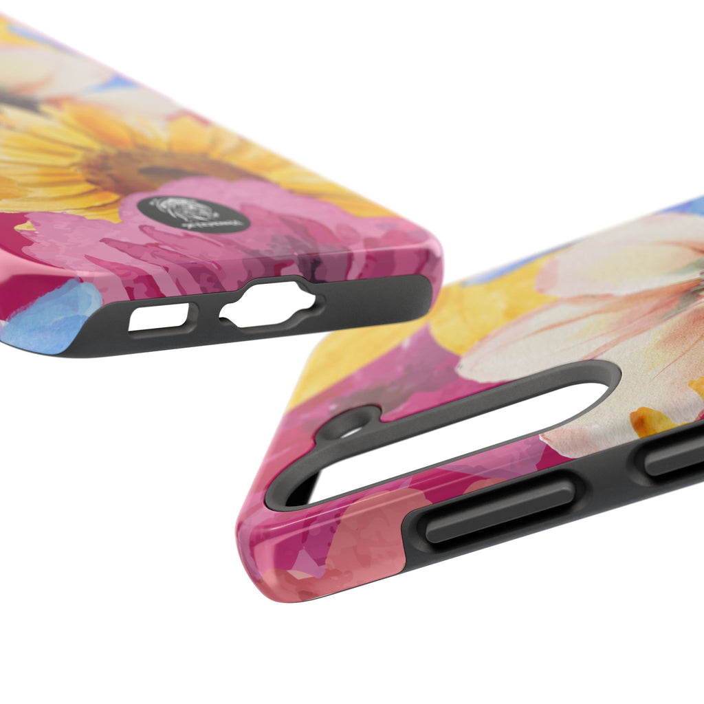 Watercolor Flowers Tough Phone Case (For iPhone, Galaxy & More)