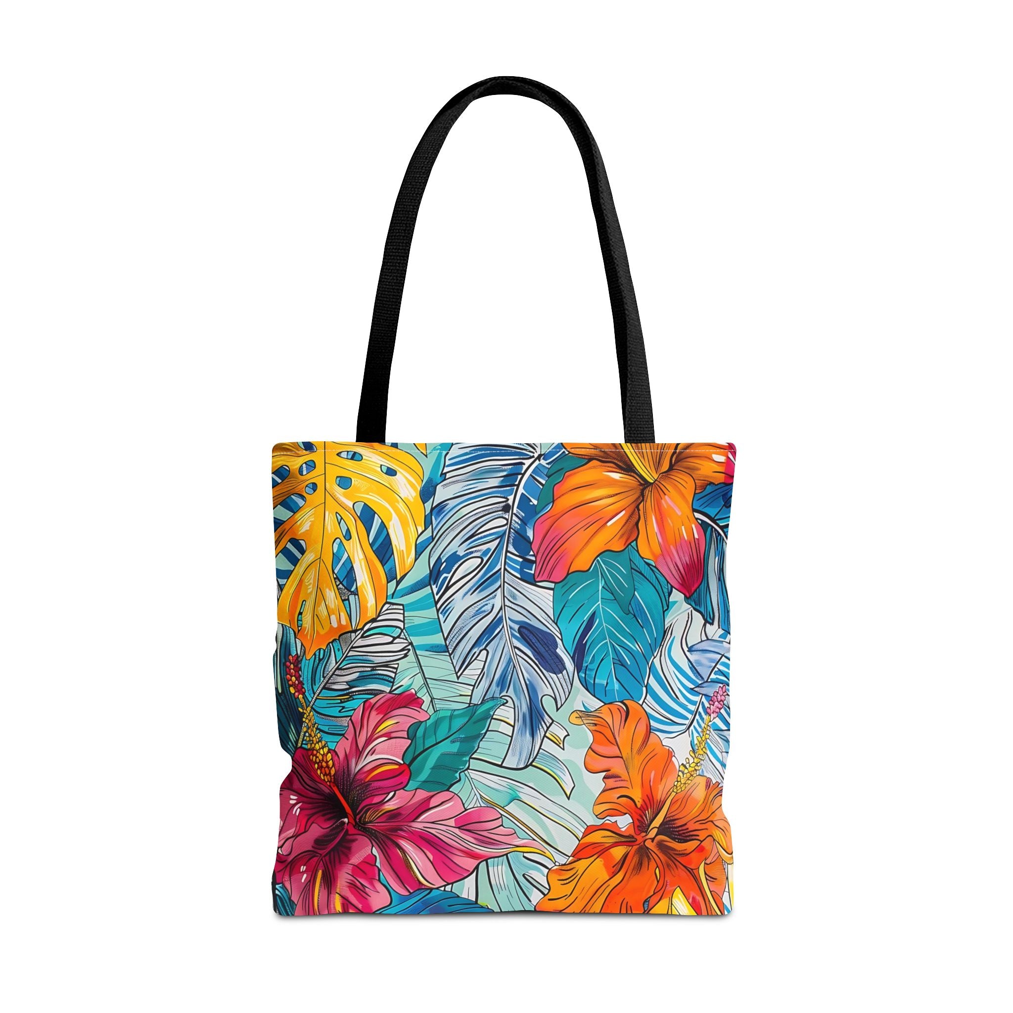 Monstera Hibiscus Tote Bag SETEPENRA Bags.