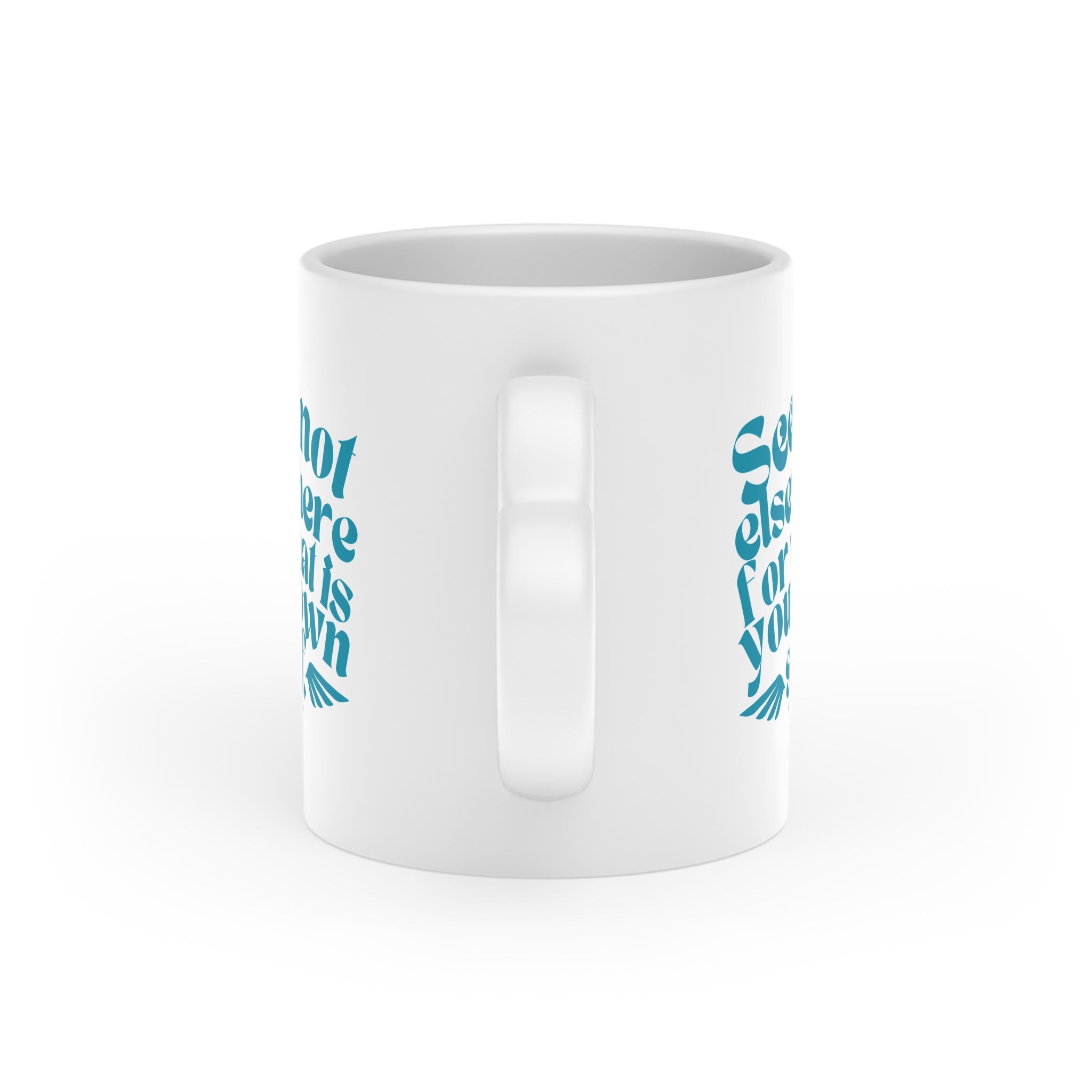 Seek Not Elsewhere Heart-Shaped Mug, 11oz SETEPENRA Mug.