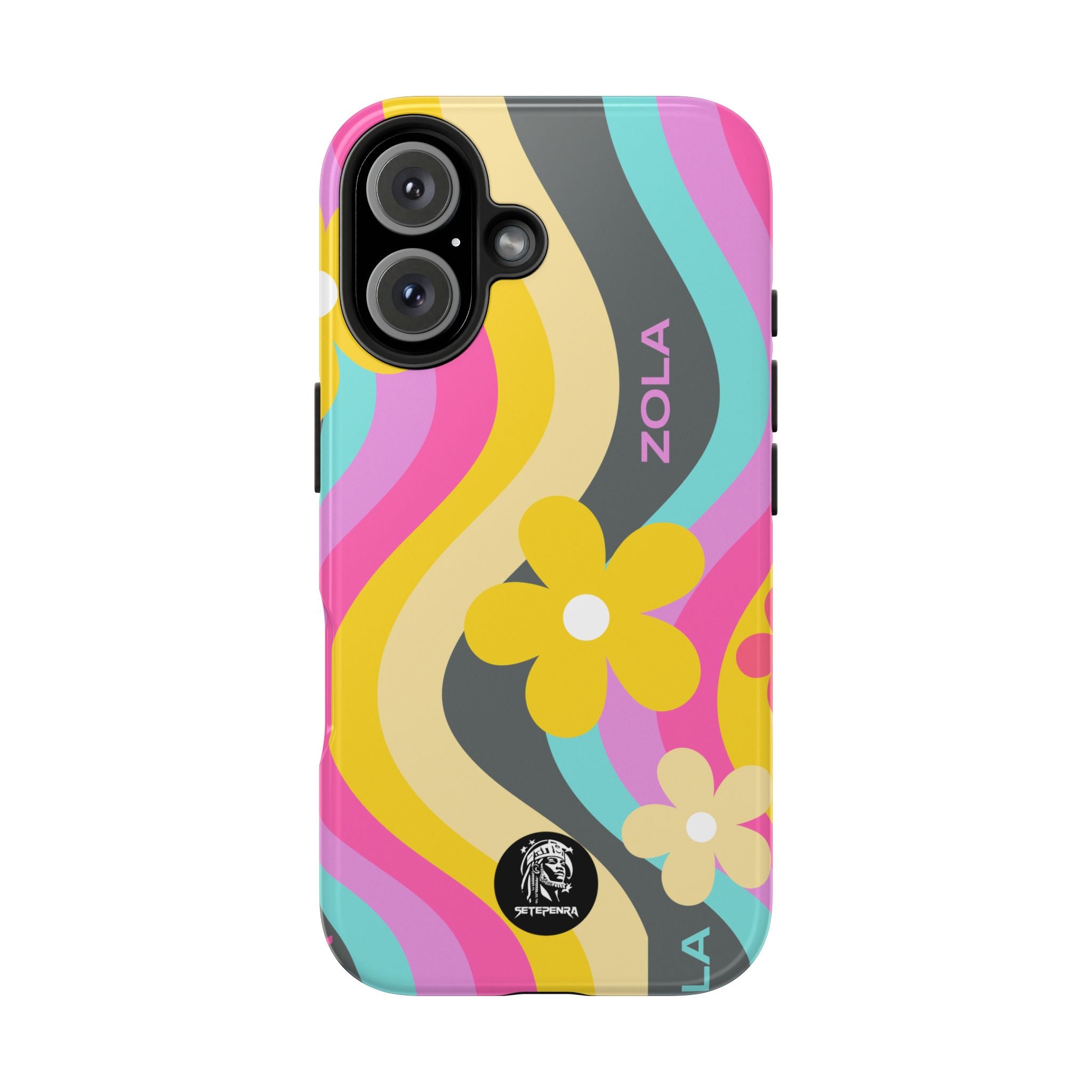 Zola Tough Phone Case (For iPhone, Galaxy & More) - Dark Grey Wave