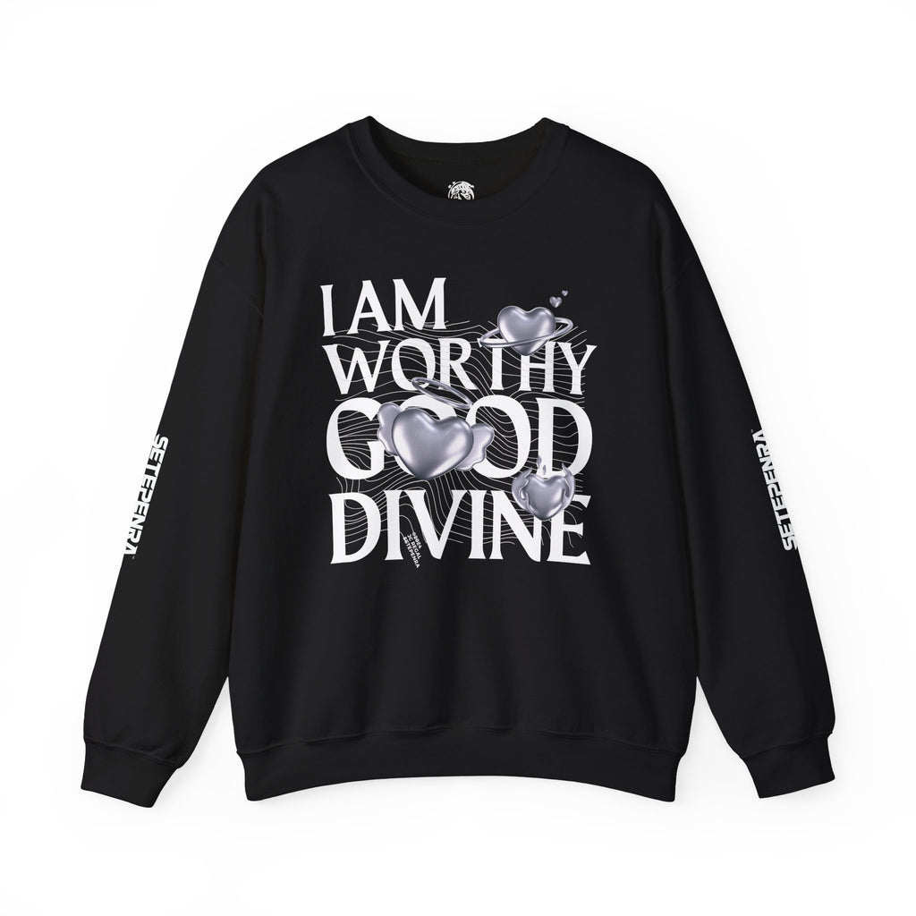 I AM WORTHY GOOD DIVINE Unisex Heavy Blend™ Crewneck Sweatshirt SETEPENRA Sweatshirt.
