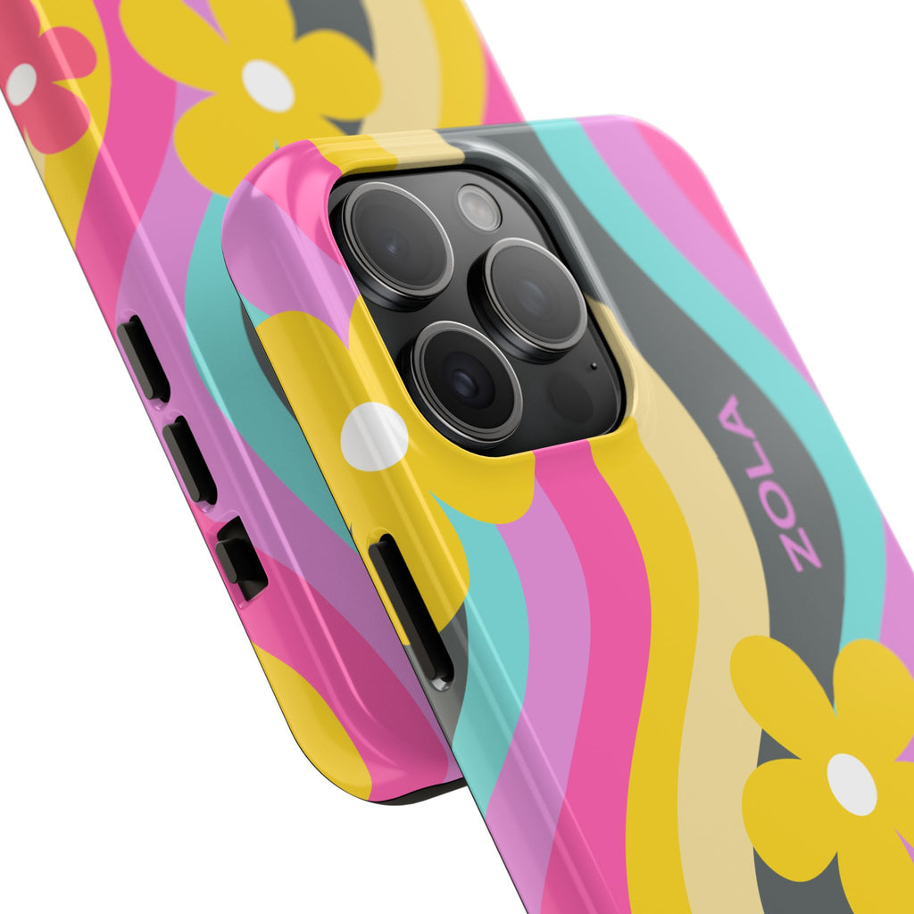 Zola Tough Phone Case (For iPhone, Galaxy & More) - Dark Grey Wave
