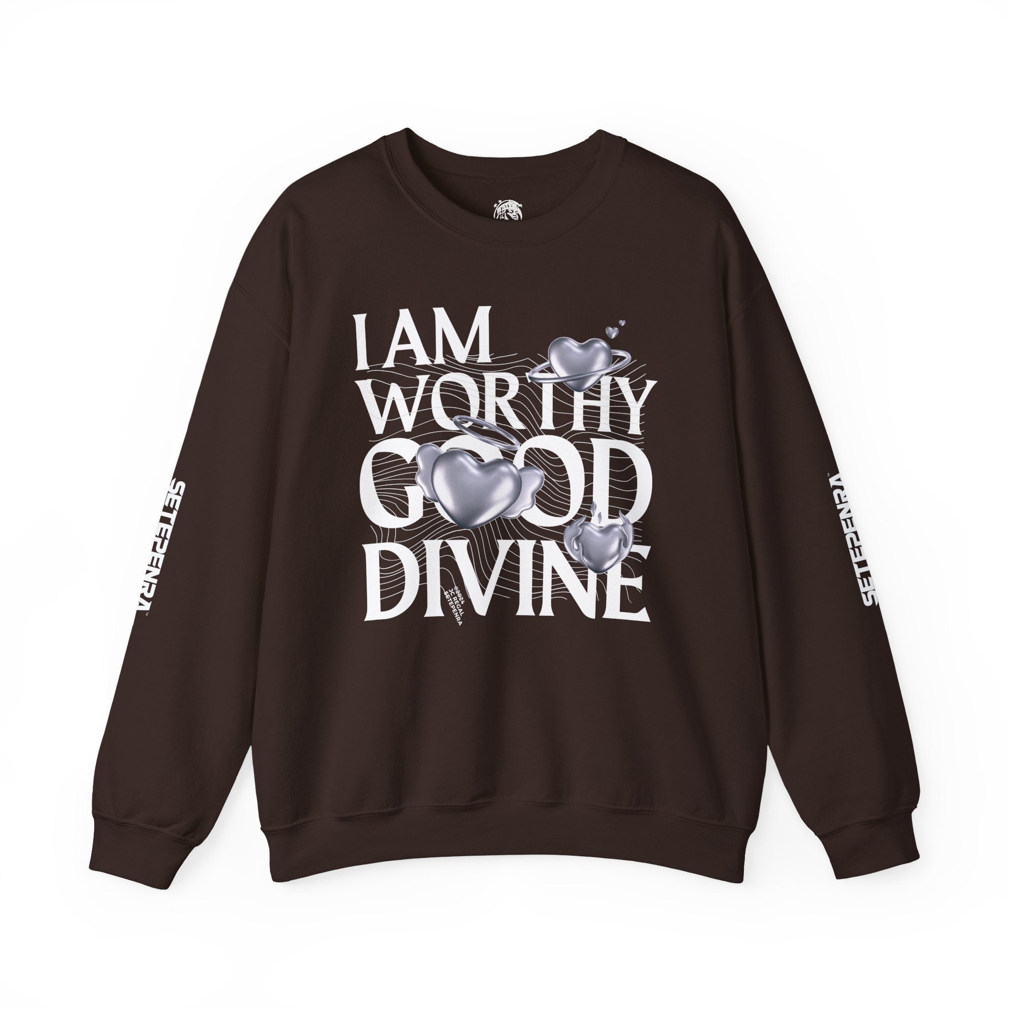I AM WORTHY GOOD DIVINE Unisex Heavy Blend™ Crewneck Sweatshirt SETEPENRA Sweatshirt.