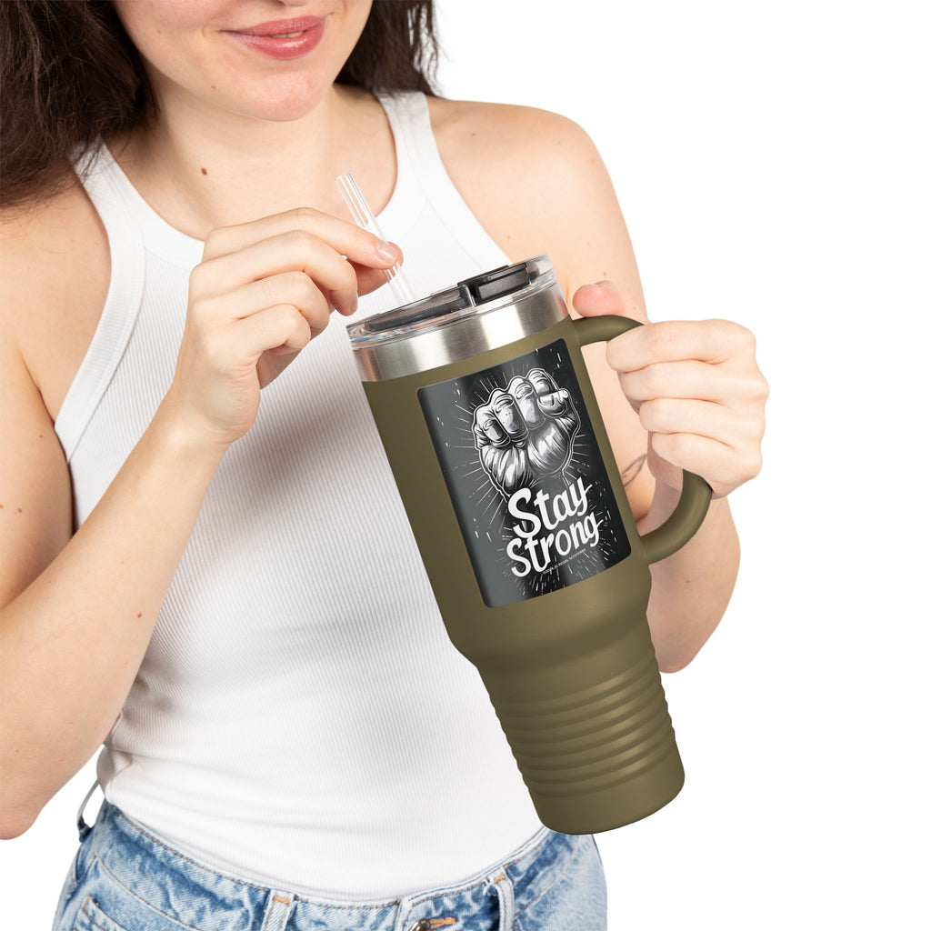 Stay Strong Insulated Travel Mug, 40oz