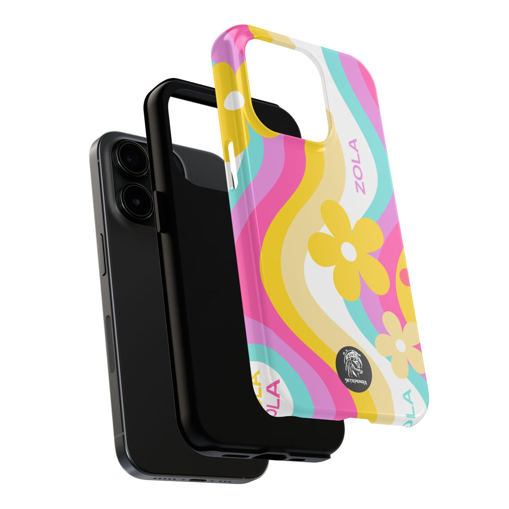 Zola Tough Phone Case (For iPhone, Galaxy & More) - White Wave