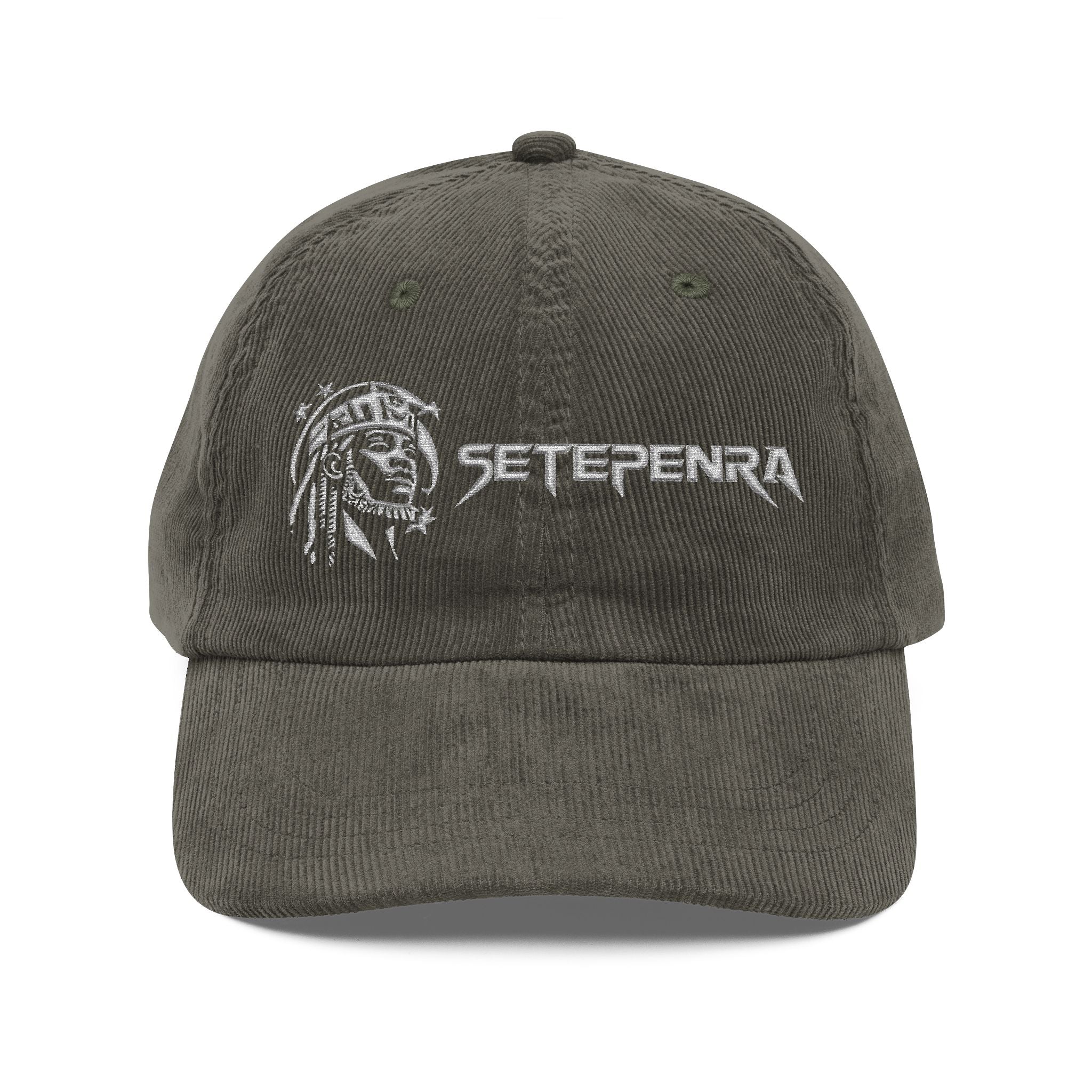 SETEPENRA Vintage Embroidered Corduroy Cap