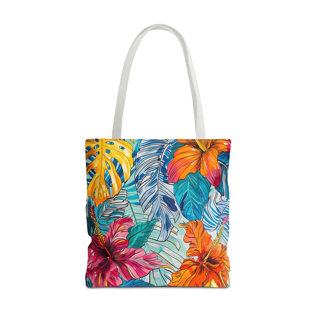 Monstera Hibiscus Tote Bag SETEPENRA Bags.