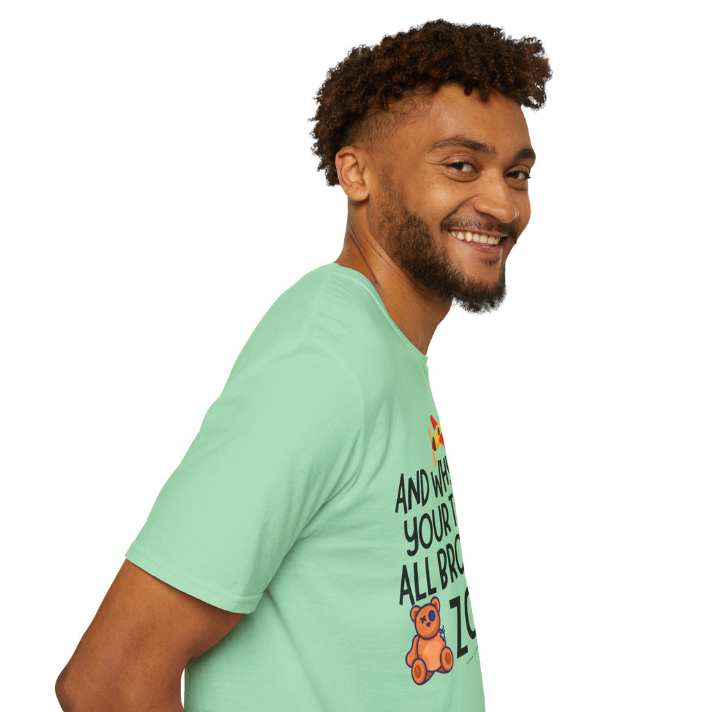 And Why Are Your Toys All Broken Zola? Unisex Softstyle T-Shirt