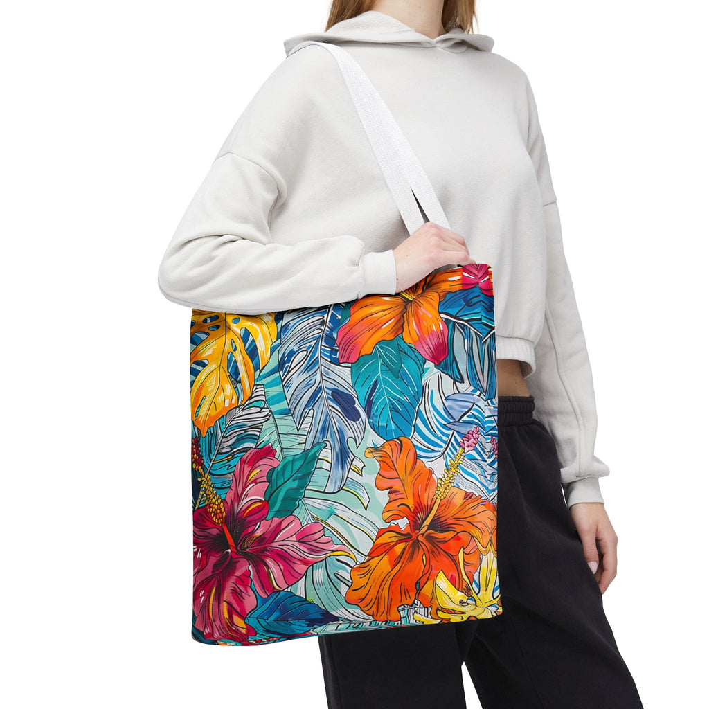 Monstera Hibiscus Tote Bag