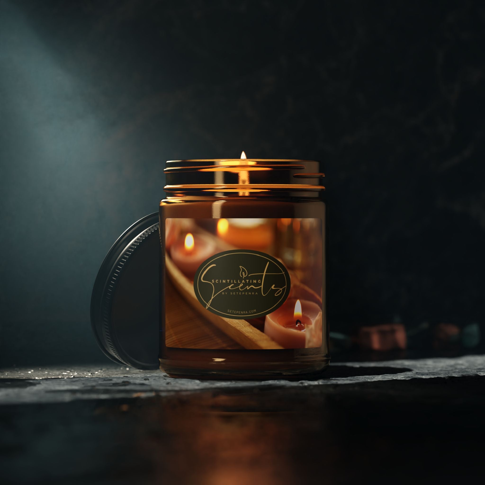 Scintillating Scents by SETEPENRA Scented Soy Candle (Multi-Size, Amber Jar) SETEPENRA Home Decor.