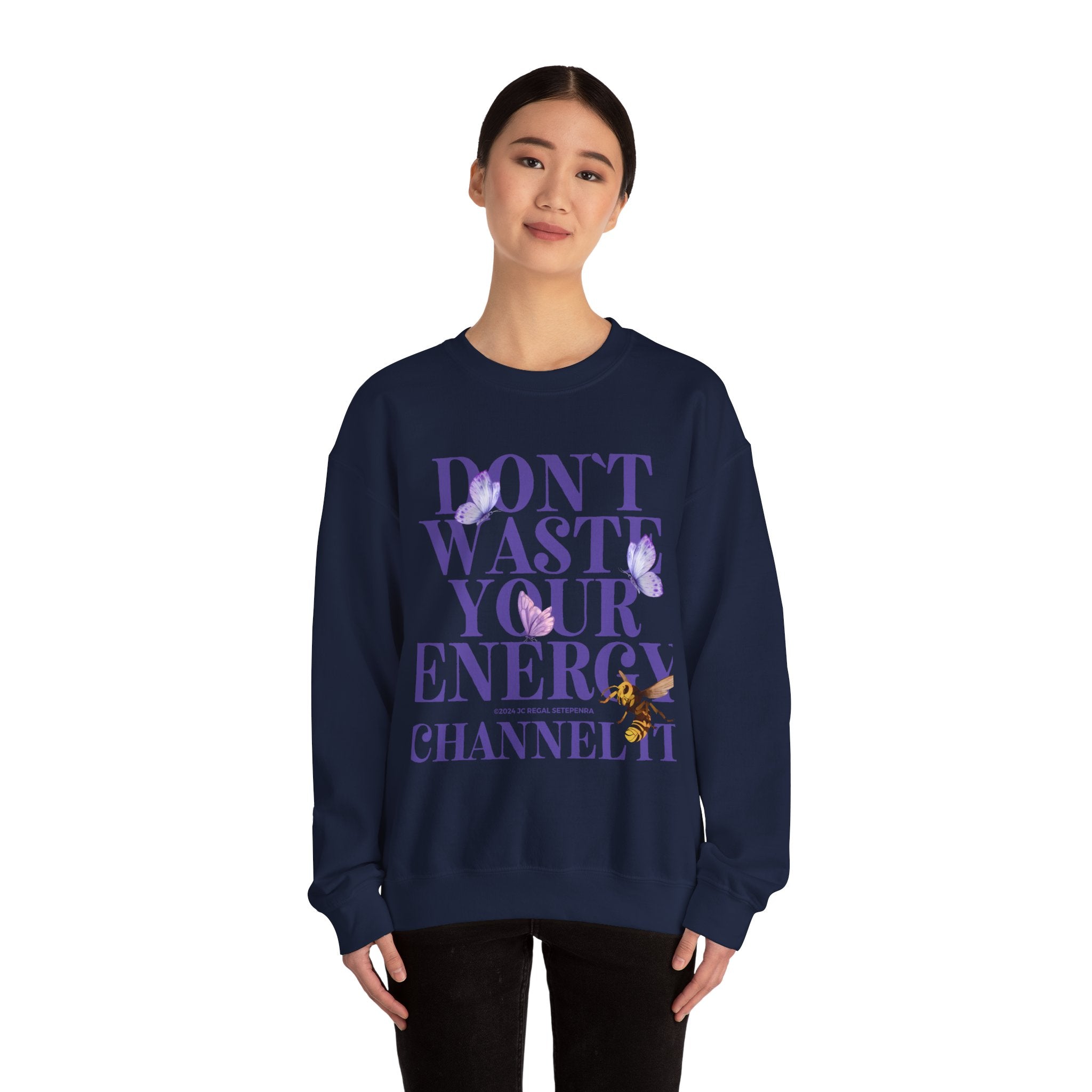 Channel It Unisex Heavy Blend™ Crewneck Sweatshirt (Purple Print)