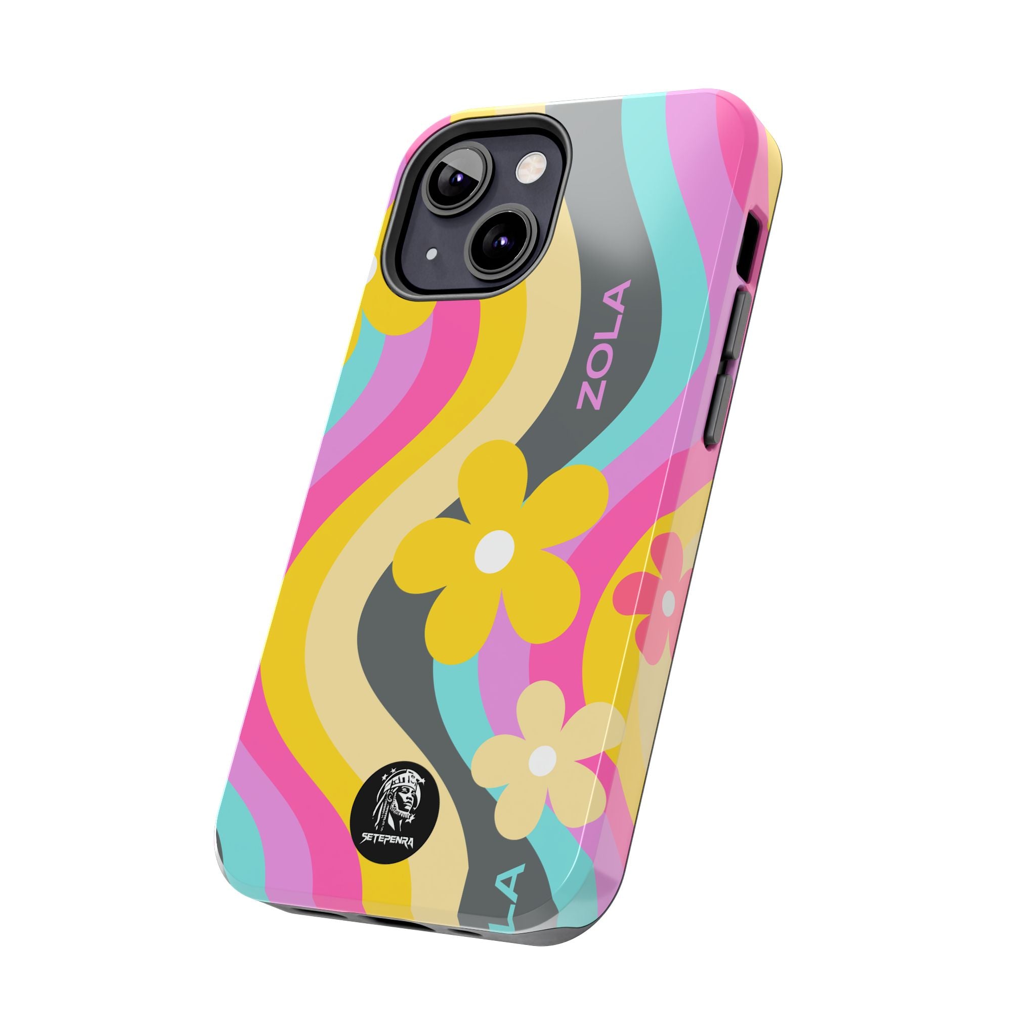 Zola Tough Phone Case (For iPhone, Galaxy & More) - Dark Grey Wave