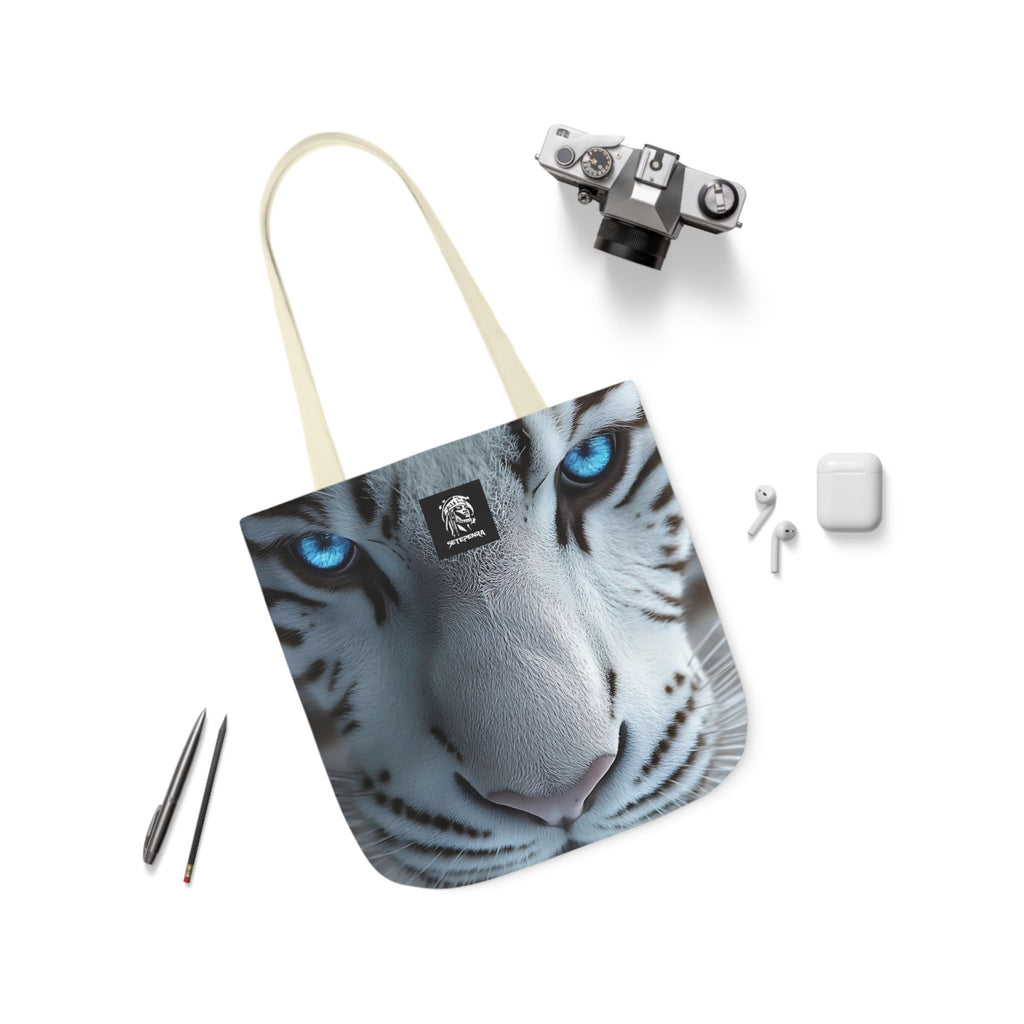 Primal Power Canvas Tote Bag, 5-Color Straps - White Tiger (2nd Edition)