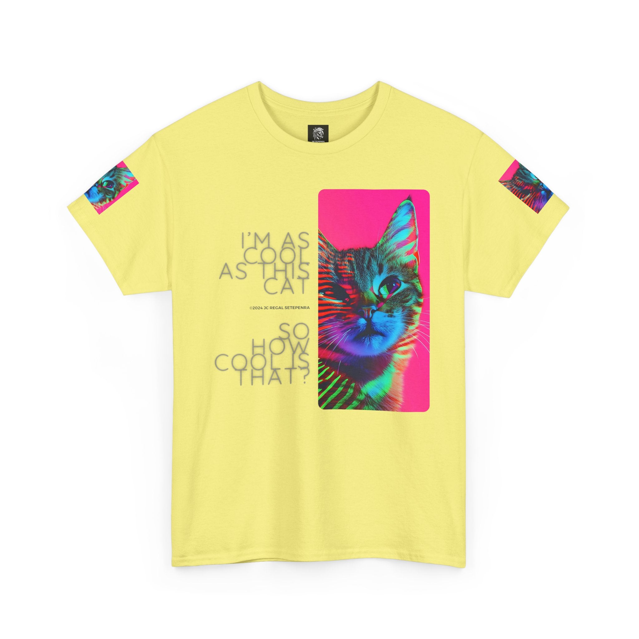 Cool Cat (Whiskers 2) Unisex Heavy Cotton Tee SETEPENRA T-Shirt.