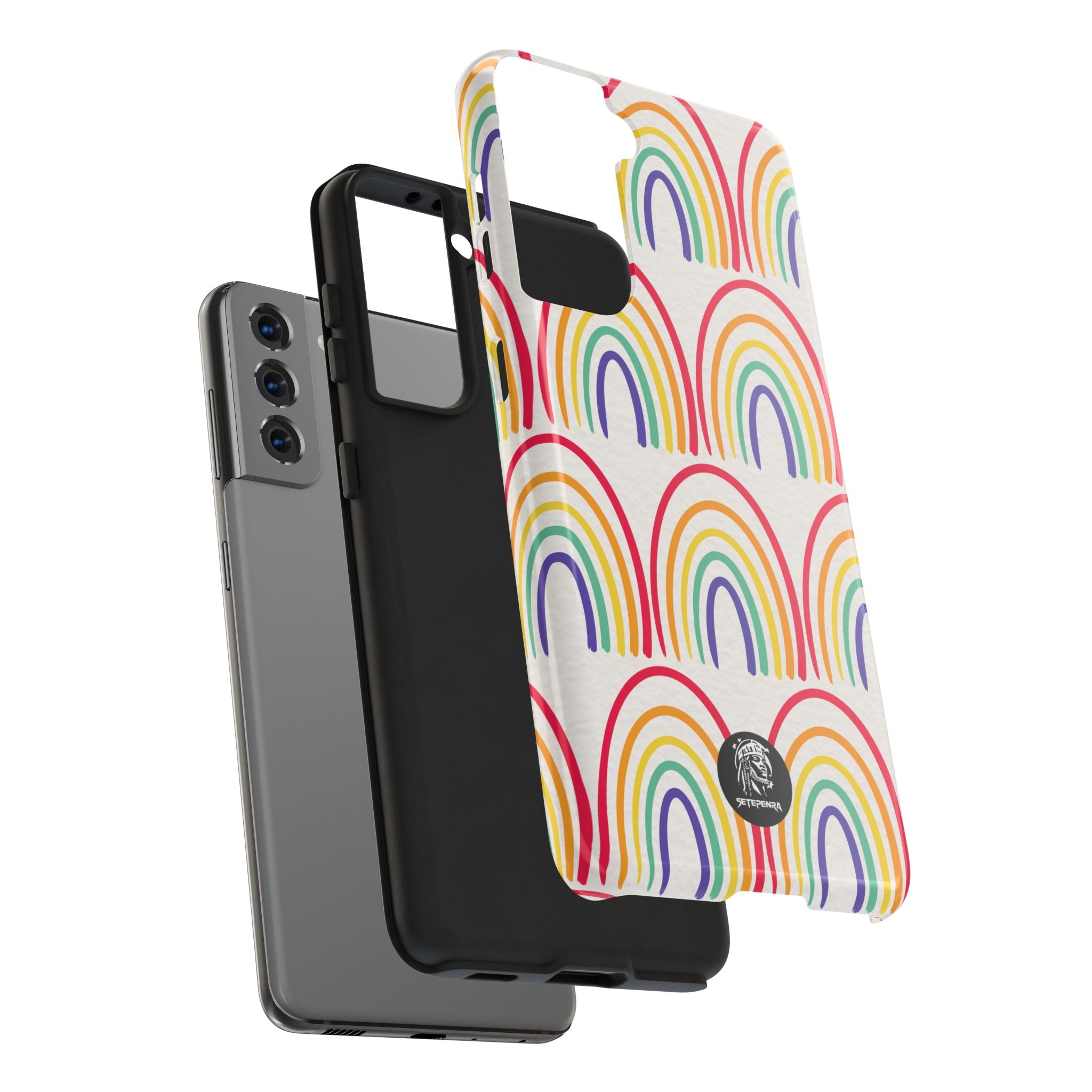 Retro Rainbow Tough Phone Case (For iPhone, Galaxy & More)