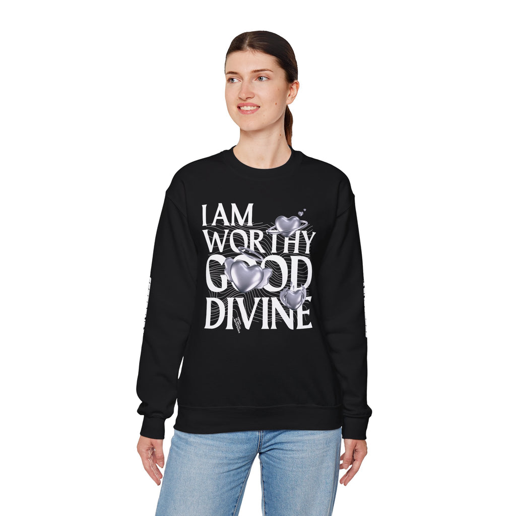 I AM WORTHY GOOD DIVINE Unisex Heavy Blend™ Crewneck Sweatshirt