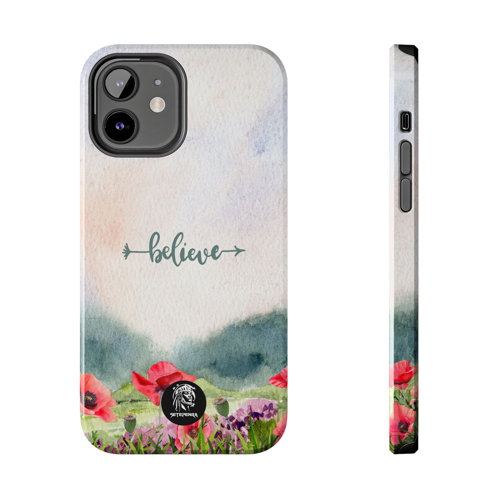 Believe Tough Phone Case (For iPhone, Galaxy & More) - Watercolor Flower SETEPENRA Phone Case.