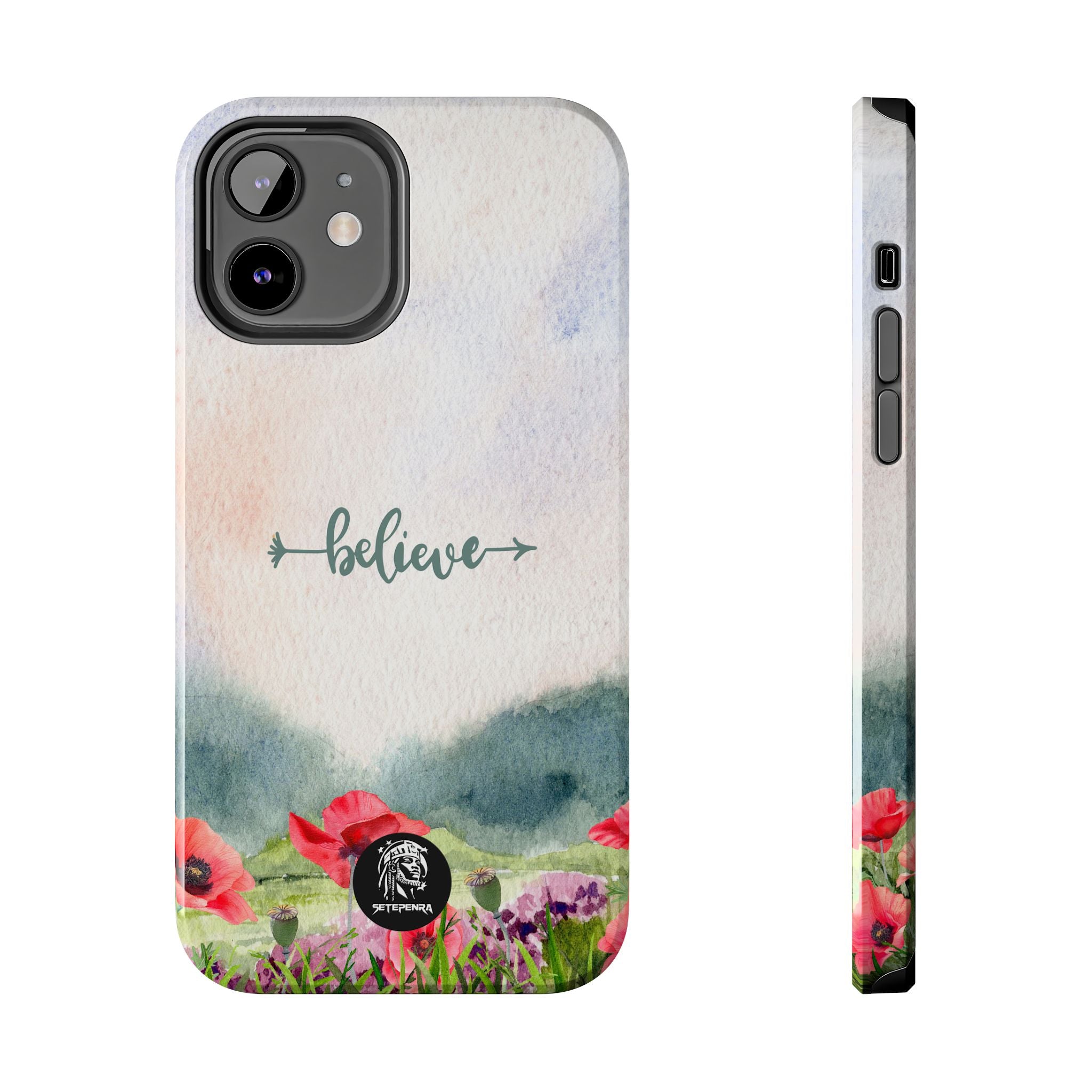 Believe Tough Phone Case (For iPhone, Galaxy & More) - Watercolor Flower SETEPENRA Phone Case.